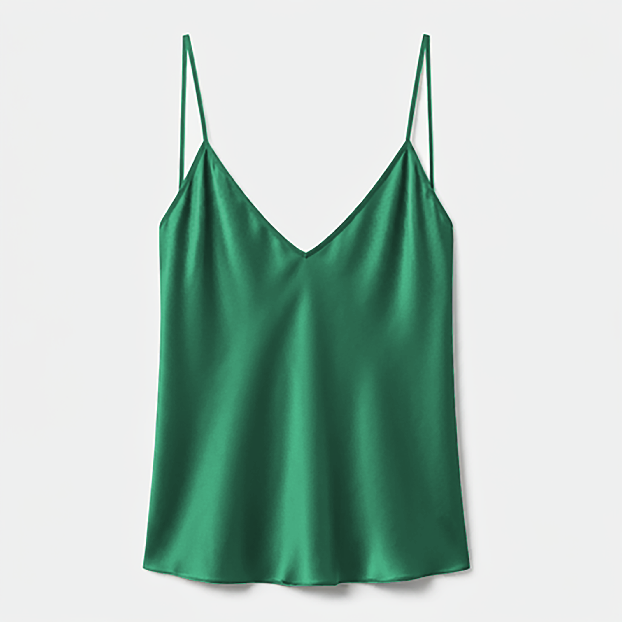 Silk Camisole • V-neck • Emerald Green