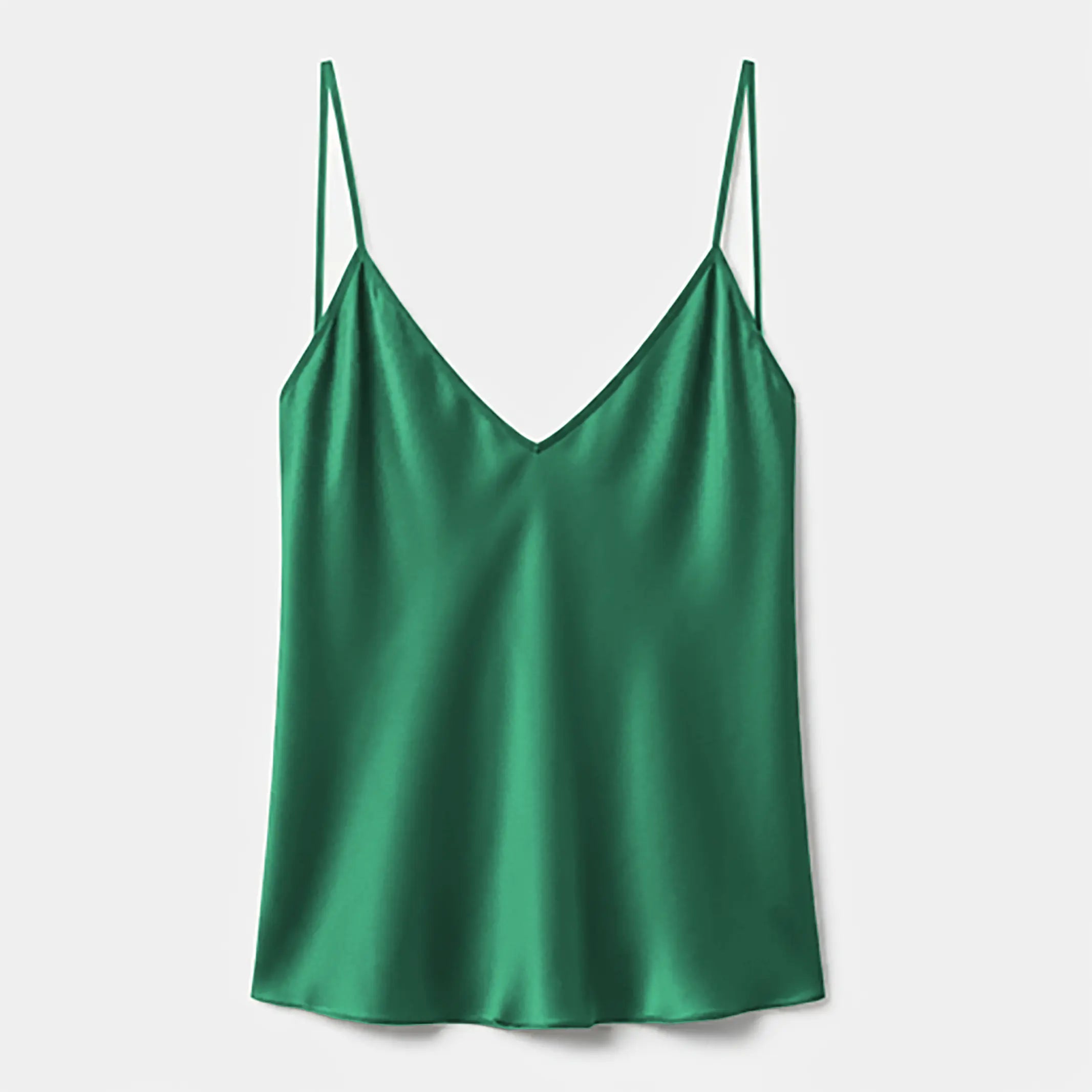 Silk Camisole • V-neck • Emerald Green SilkSouq