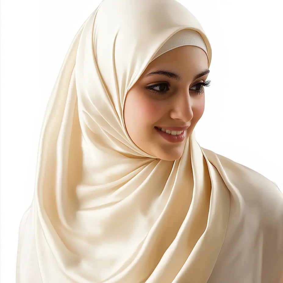 Square Silk Scarf • Champagne • 100x 100 cm SilkSouq