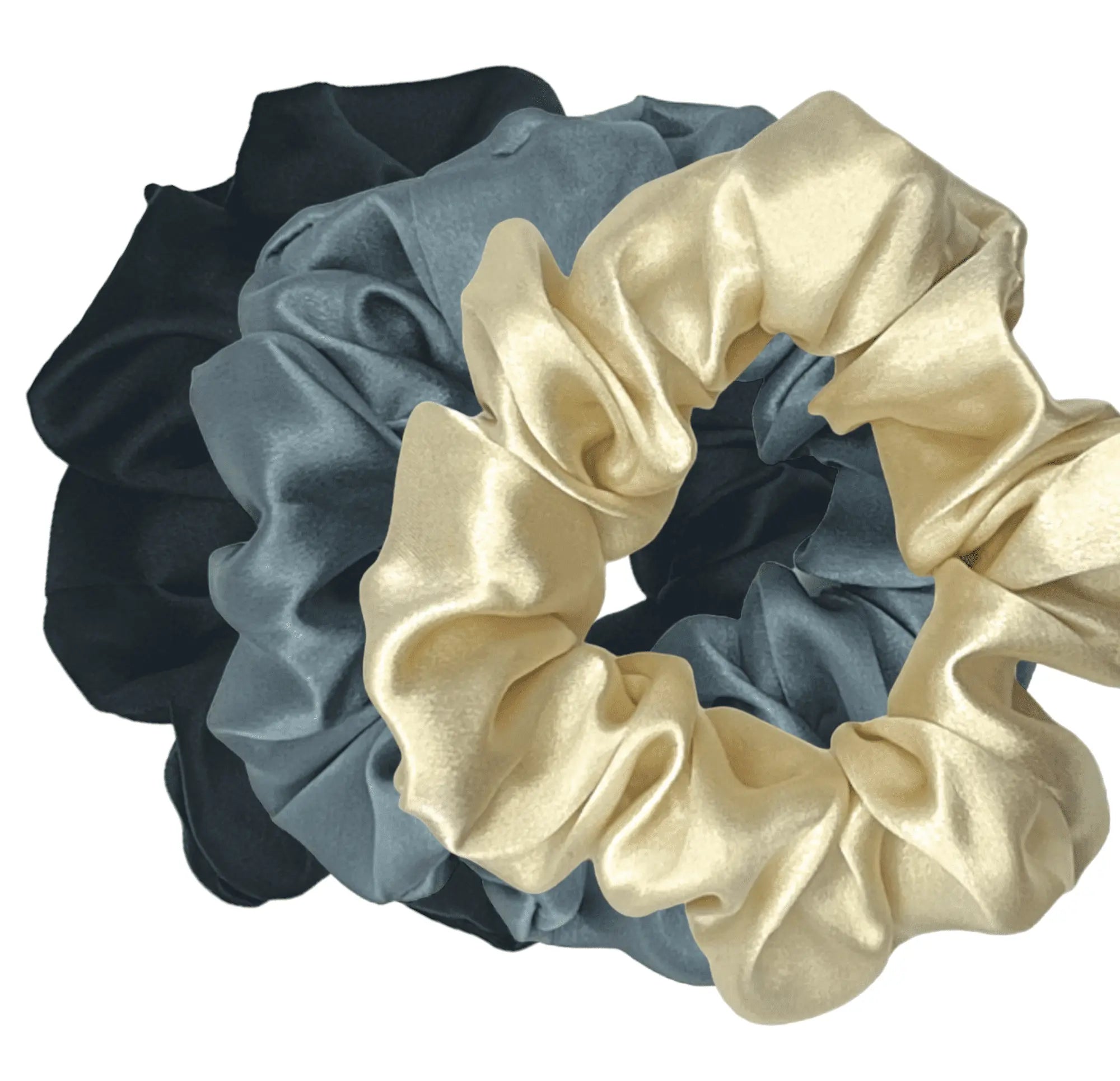 Set of 3 Hair Scrunchies - Dusk Delight Trio - SilkSouq