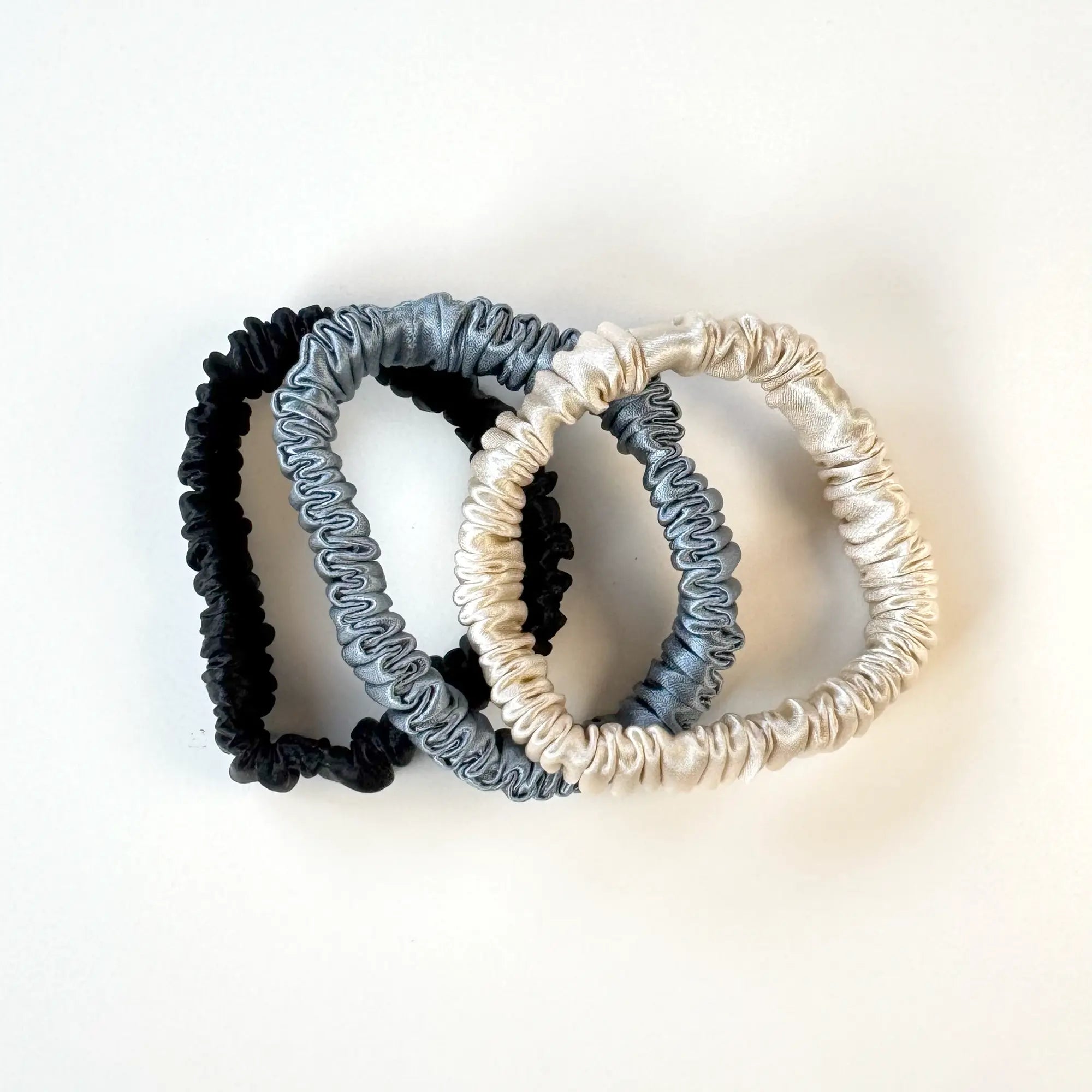 Set of 3 Hair Scrunchies • Dusk Delight Trio SilkSouq