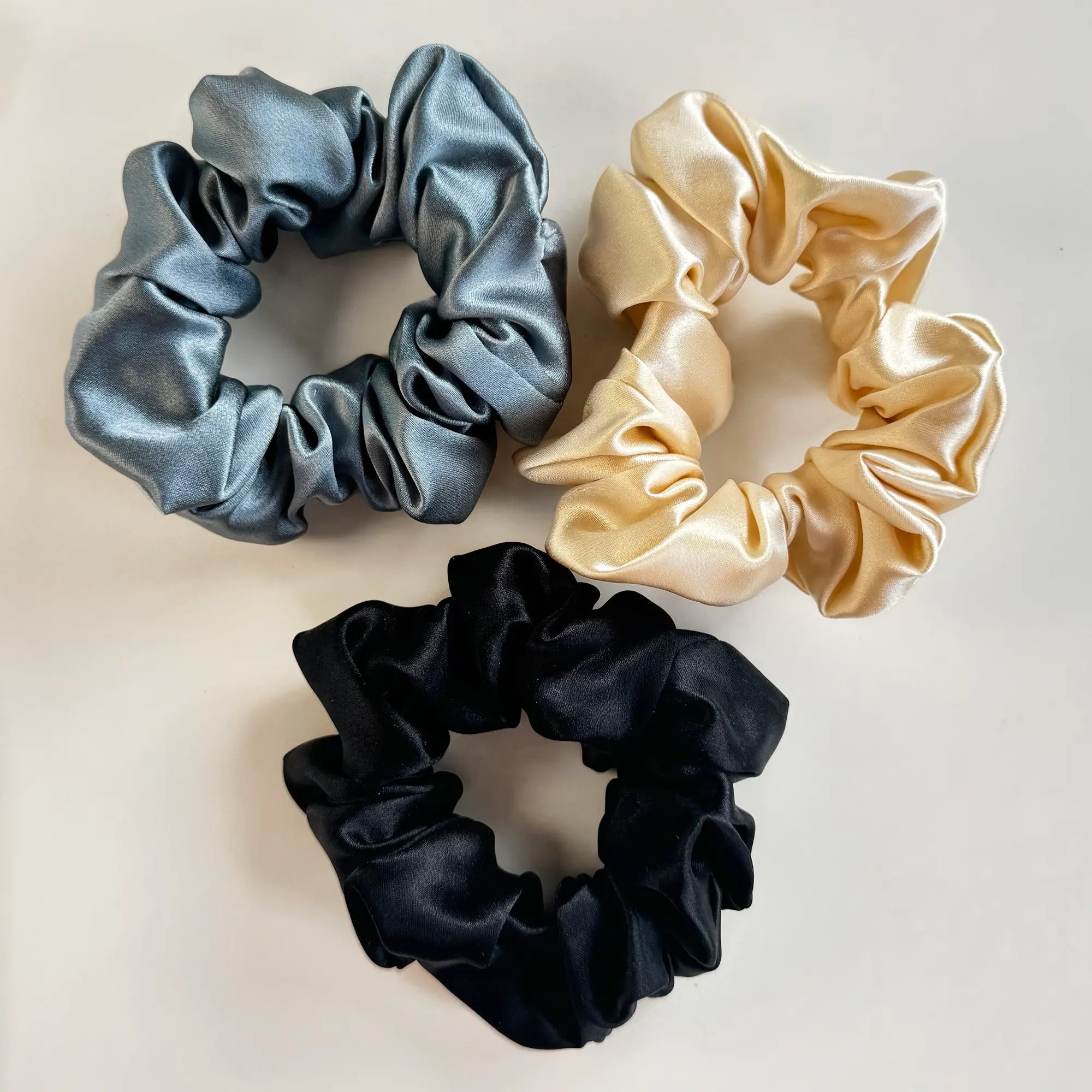 Set of 3 Hair Scrunchies • Dusk Delight Trio SilkSouq