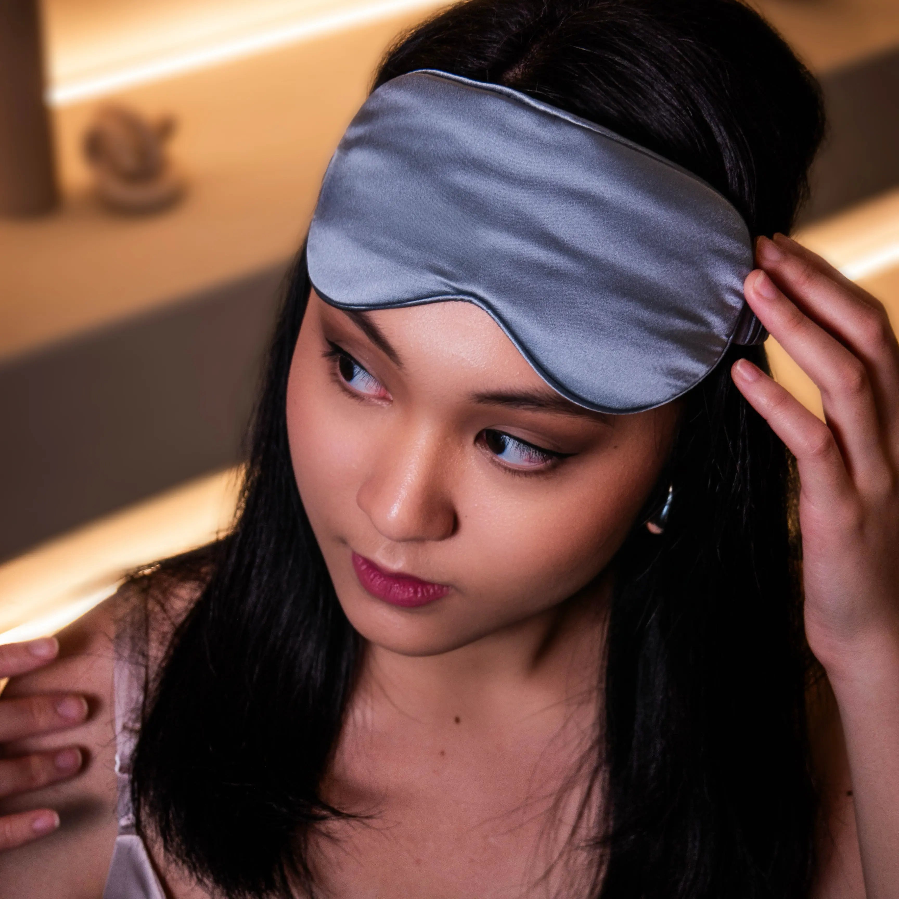 Silk Sleep Mask • Gray Blue SilkSouq