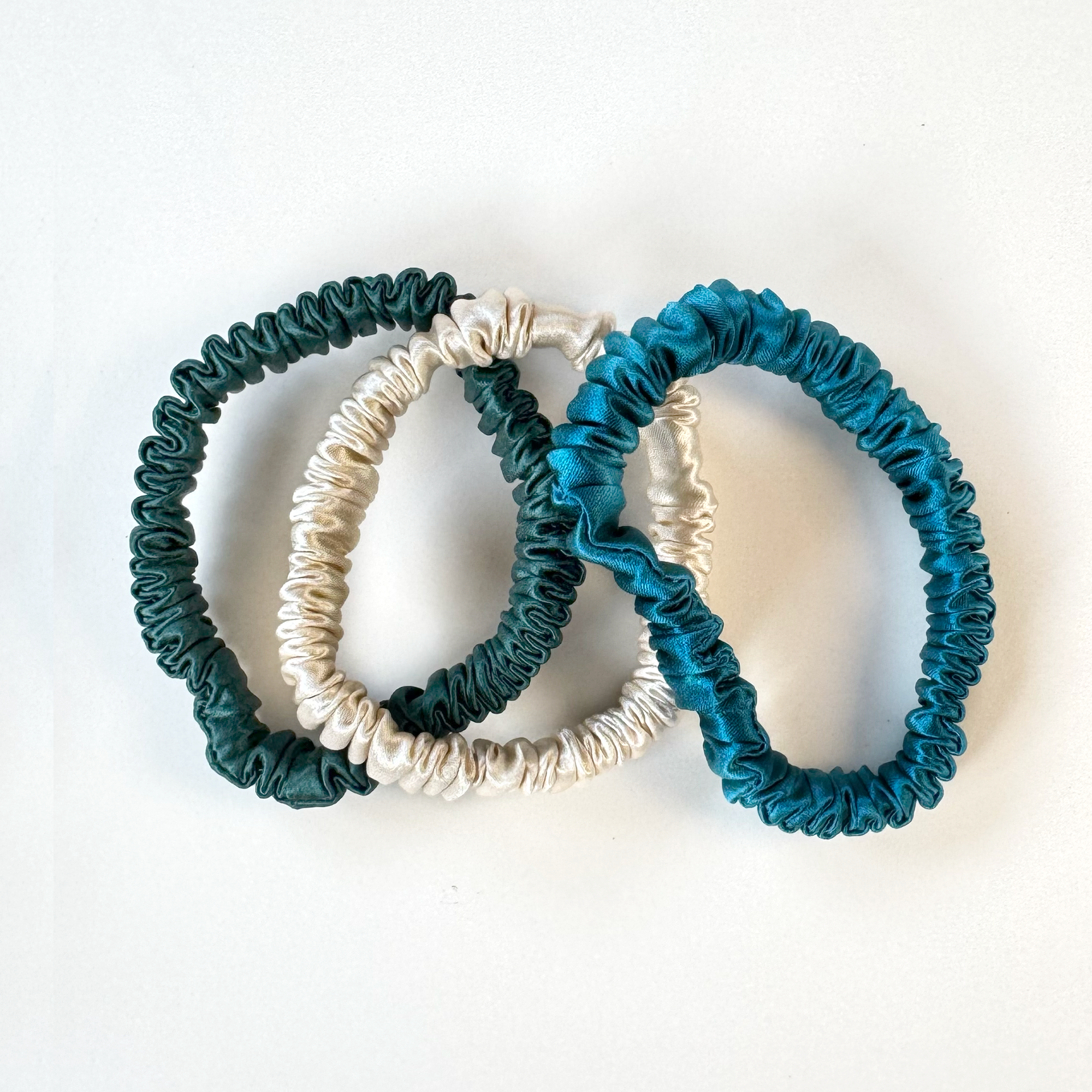 Set of 3 Hair Scrunchies • Jewel Tones Medley