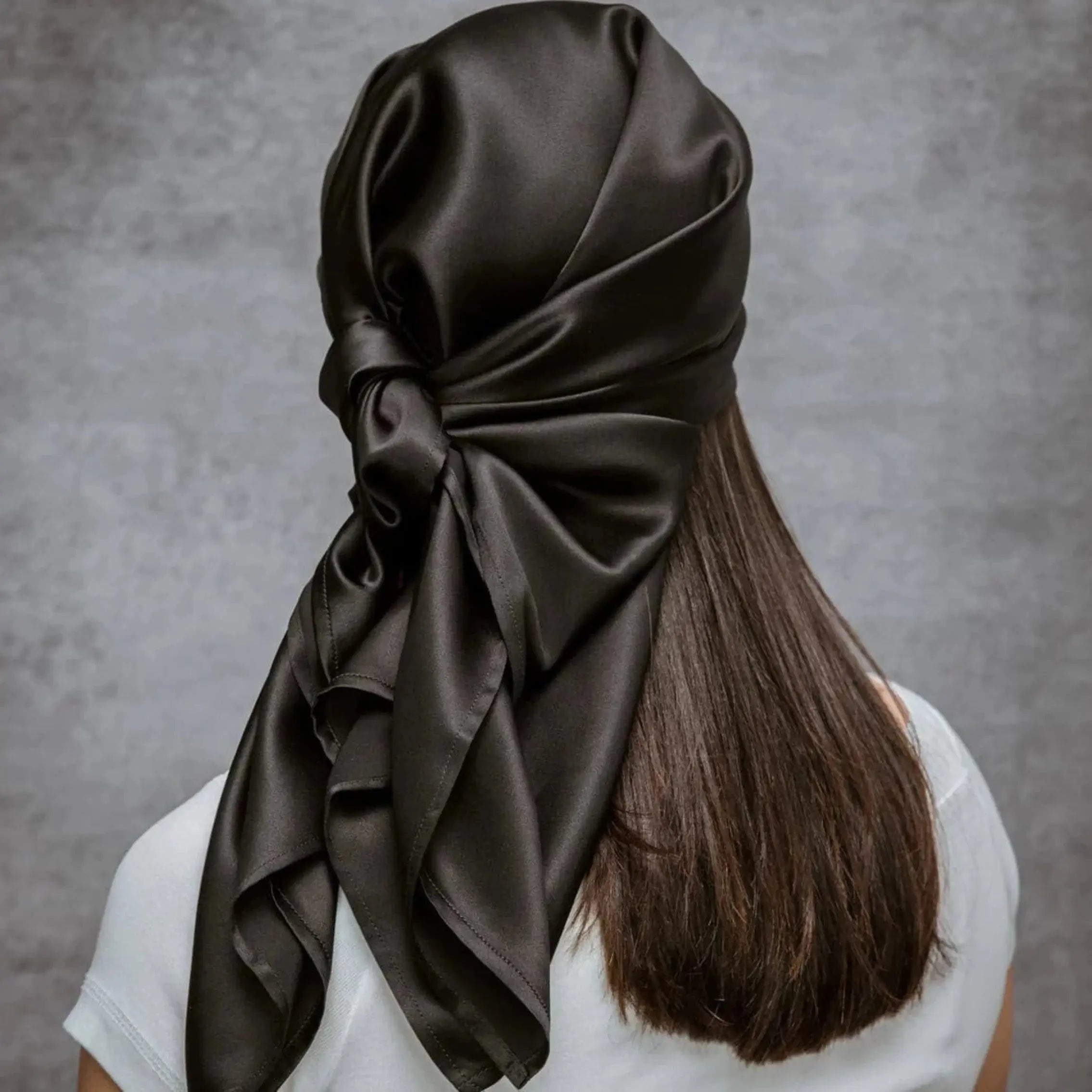 Black Square Silk Scarf – 100*100CM - SilkSouq