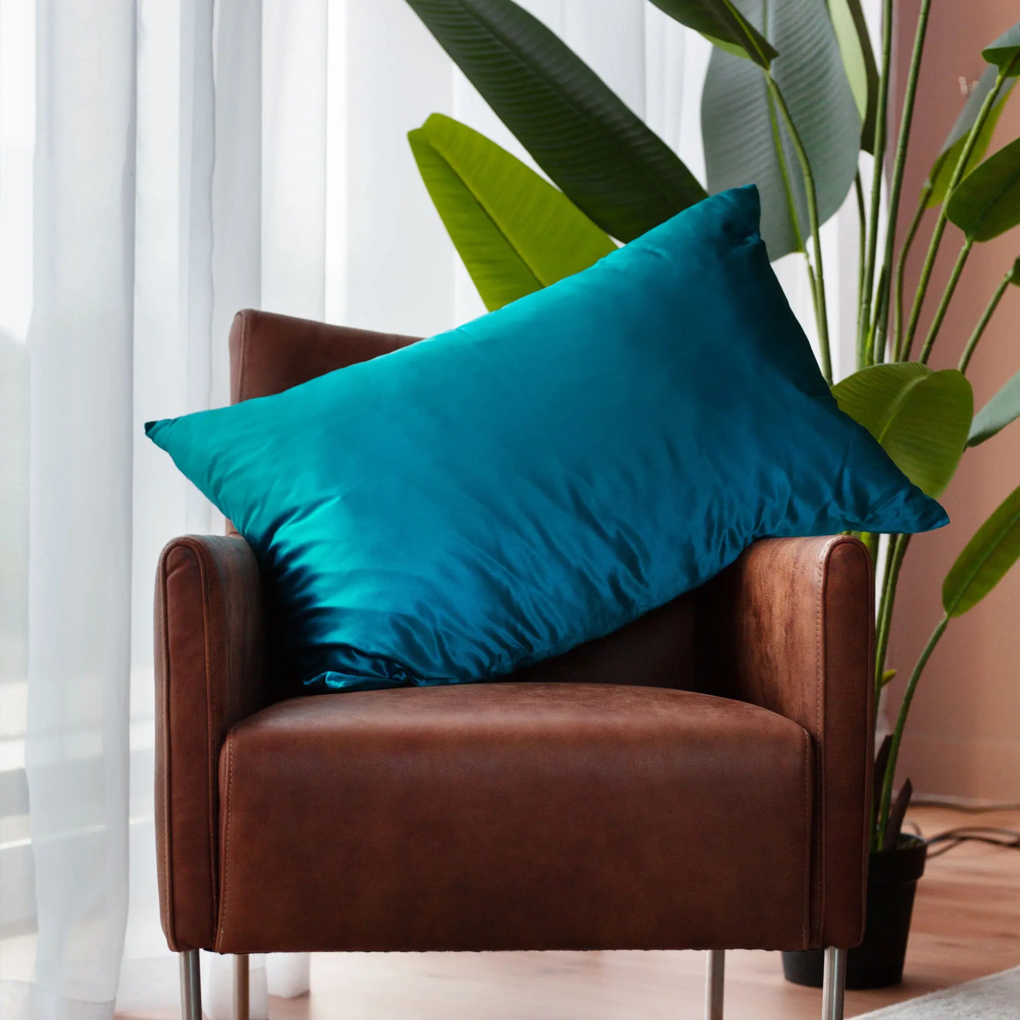 Silk Pillowcase • Peacock Blue SilkSouq