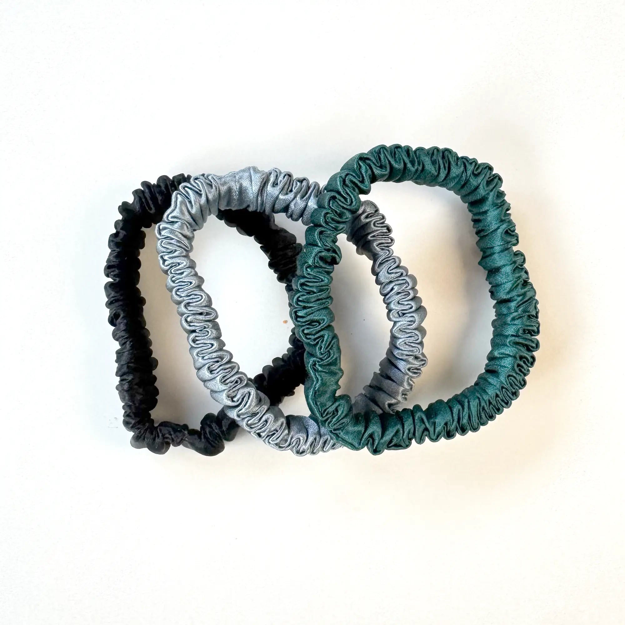 Set of 3 Hair Scrunchies • Mystic Serenity Assortment SilkSouq