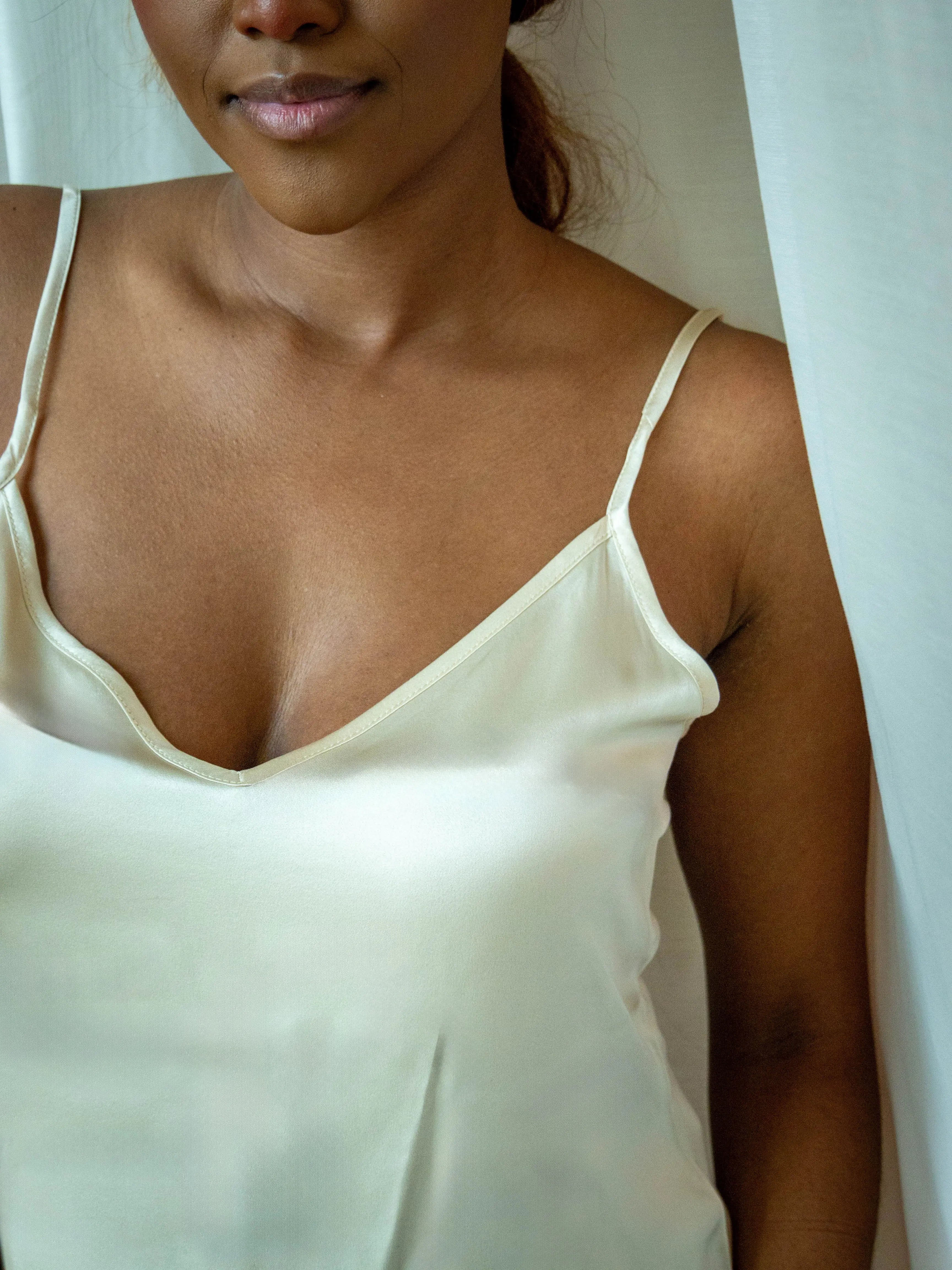 Silk Camisole • V-Neck • Champagne SilkSouq