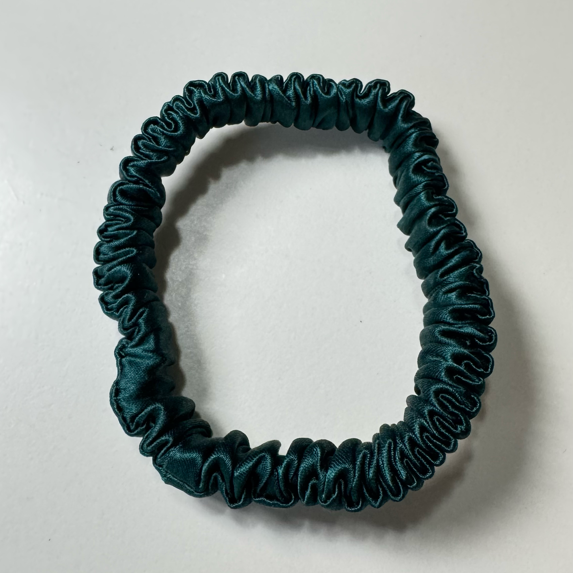 Silk Hair Scrunchie • Emerald Green