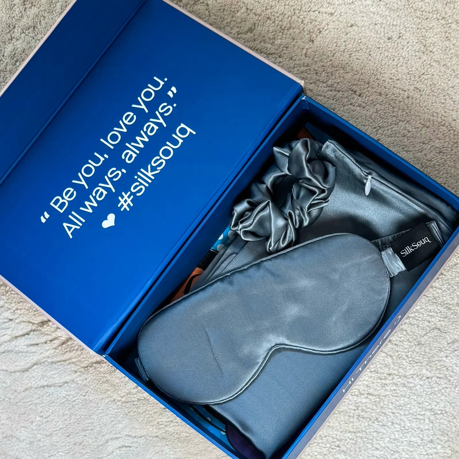 Ultimate Silk Sleep Set • Gray Blue SilkSouq