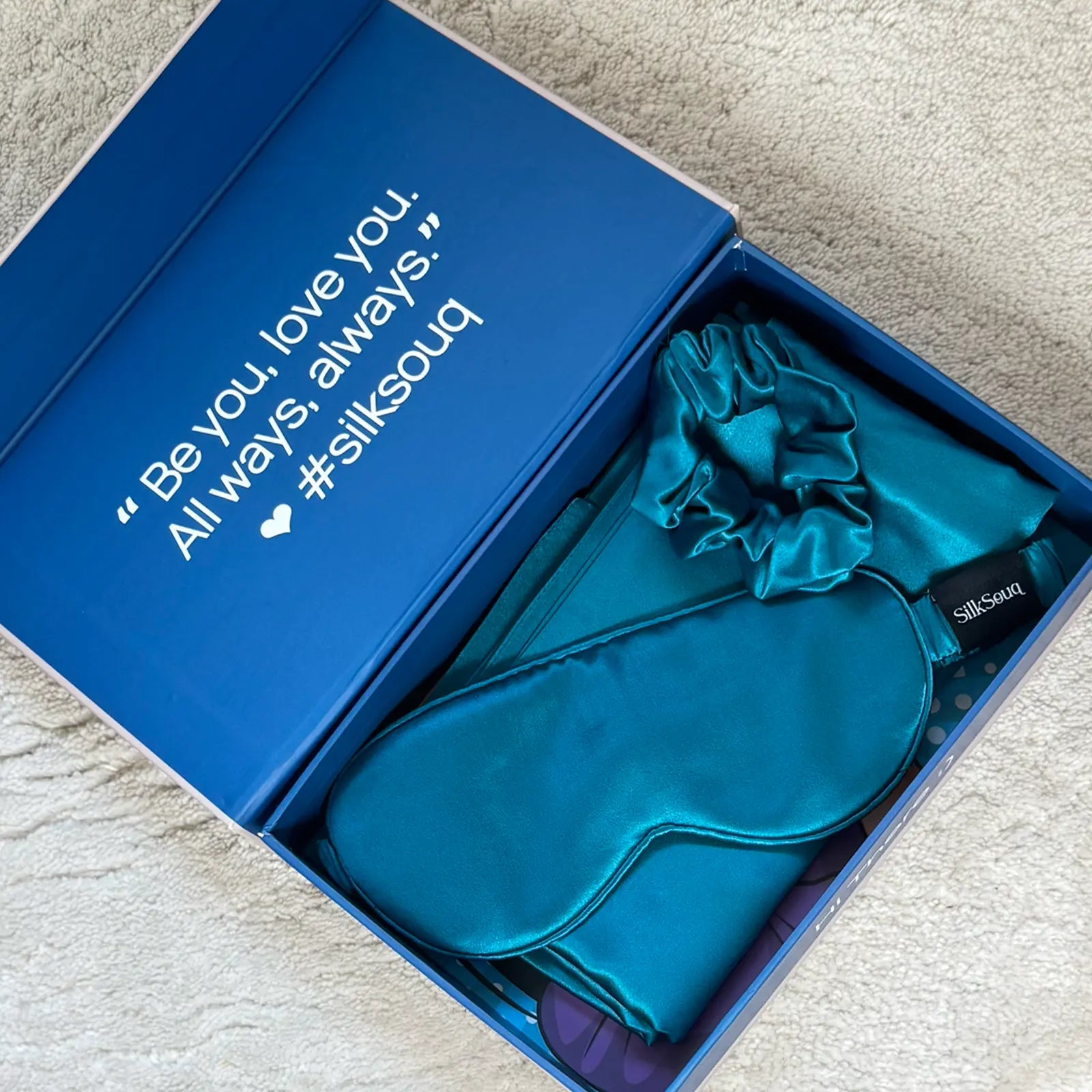 Ultimate Silk Sleep Set • Peacock Blue SilkSouq