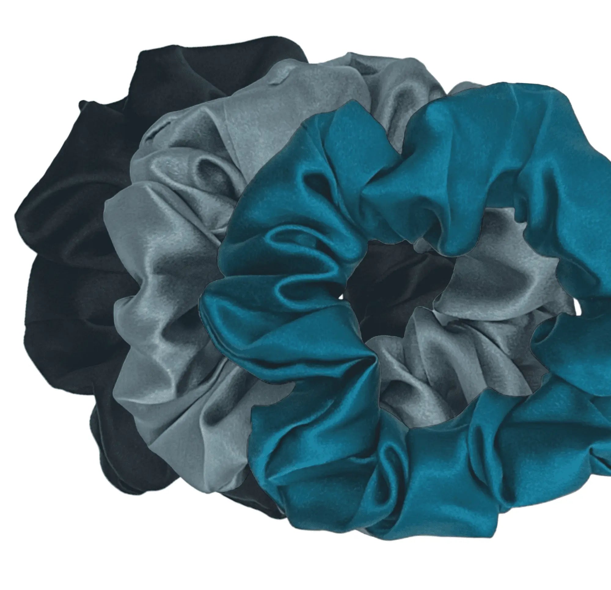 Set of 3 Hair Scrunchies - Twilight Harmony Trio - SilkSouq