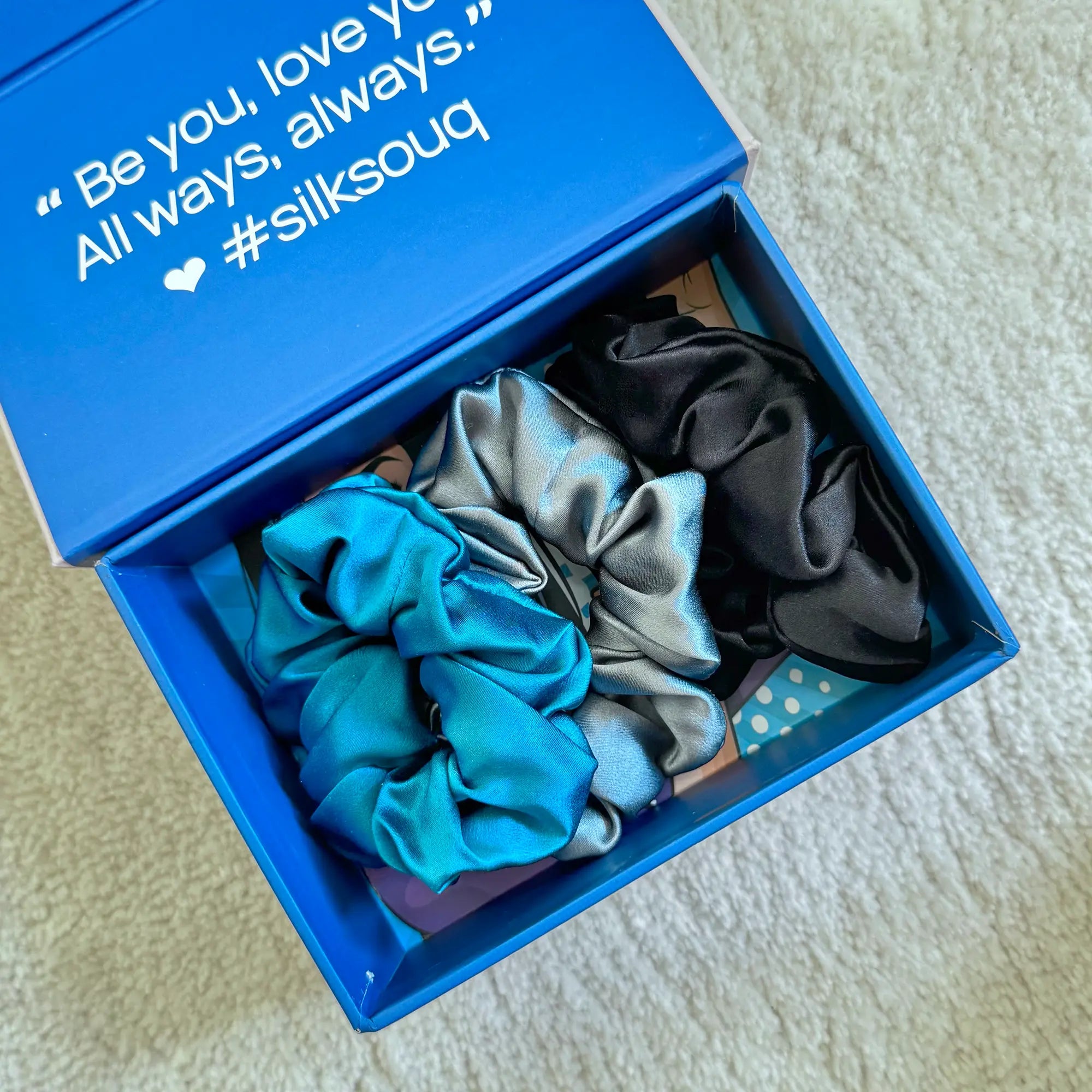 Set of 3 Hair Scrunchies • Twilight Harmony Trio SilkSouq