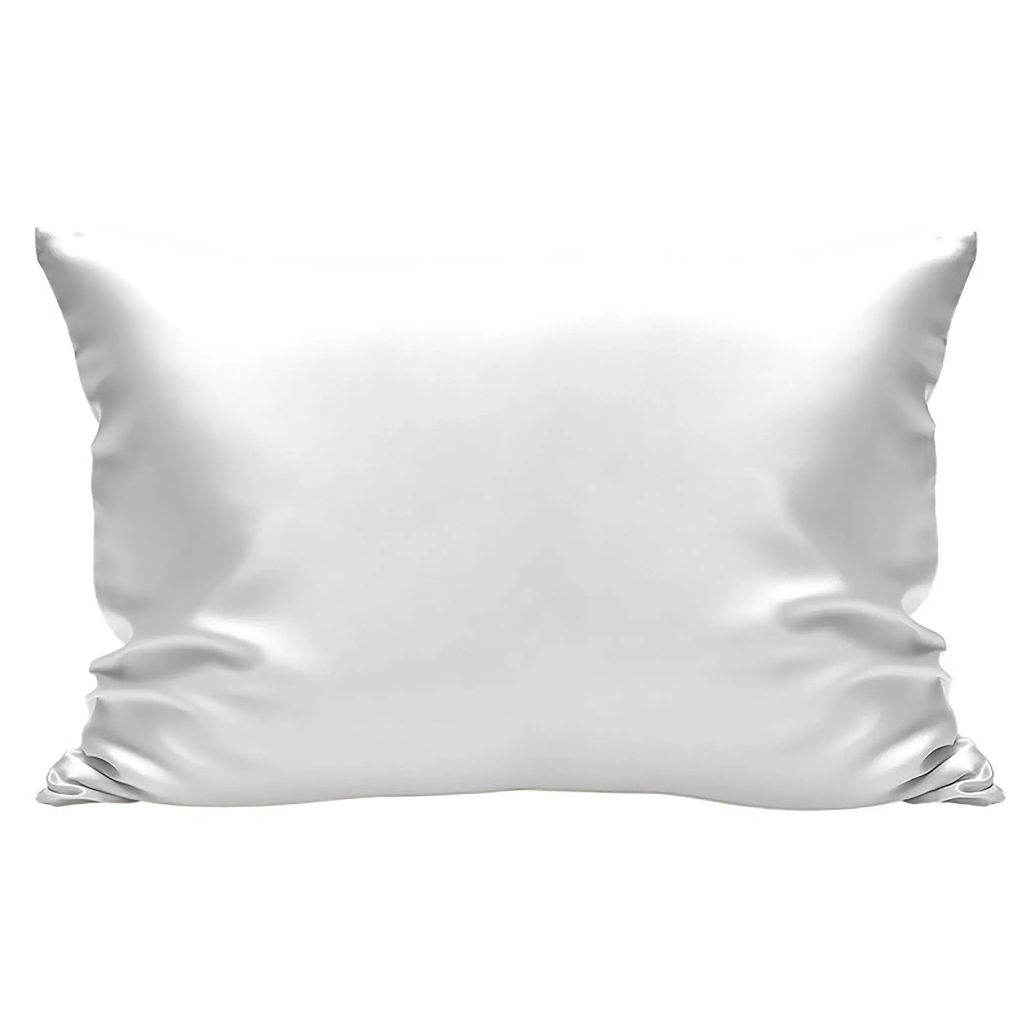 Front view of Ivory White pure mulberry silk pillowcase — Silk Souq luxury silk pillow cover.