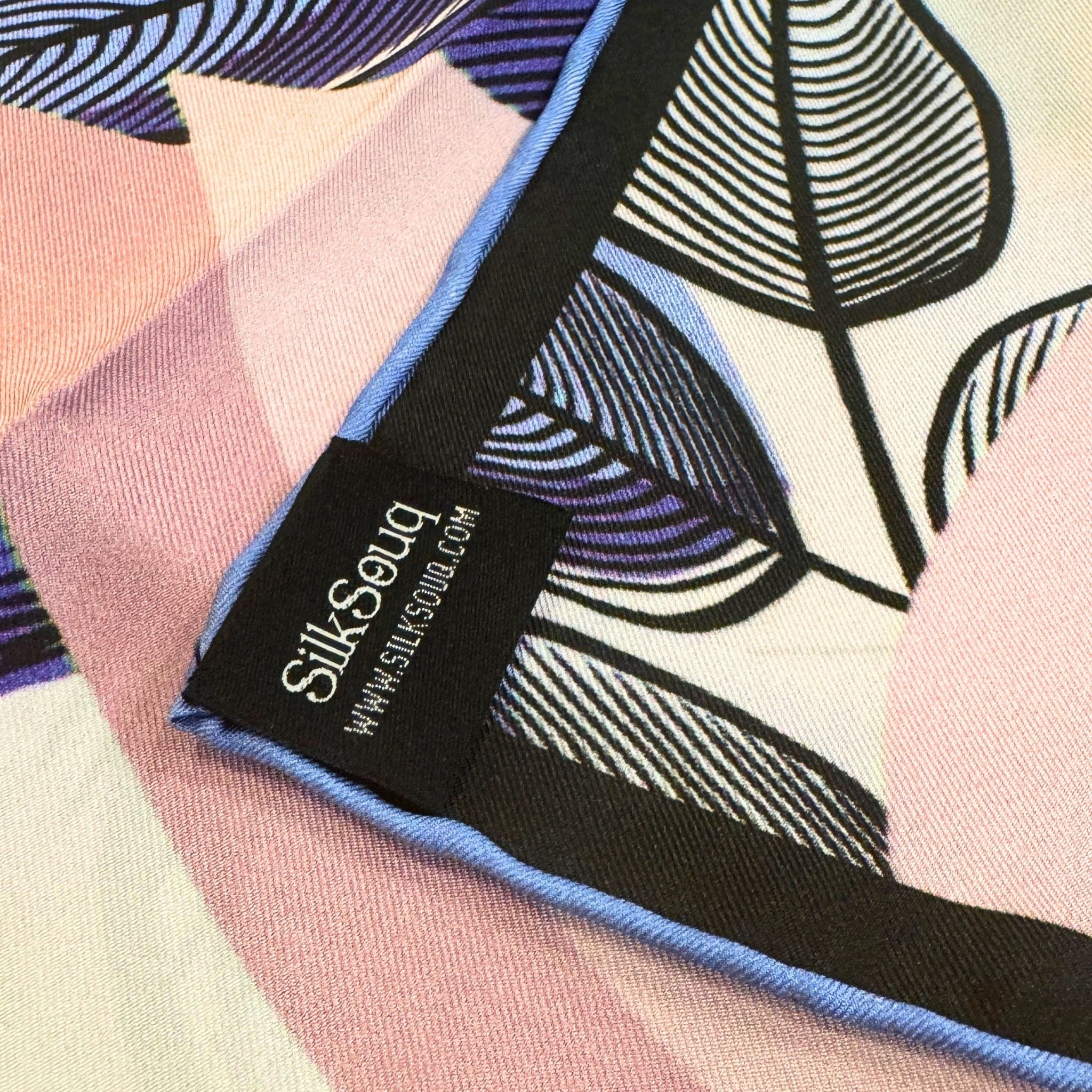 Pure Mulberry Silk Twill Scarf 90 cm – Line and Leaf