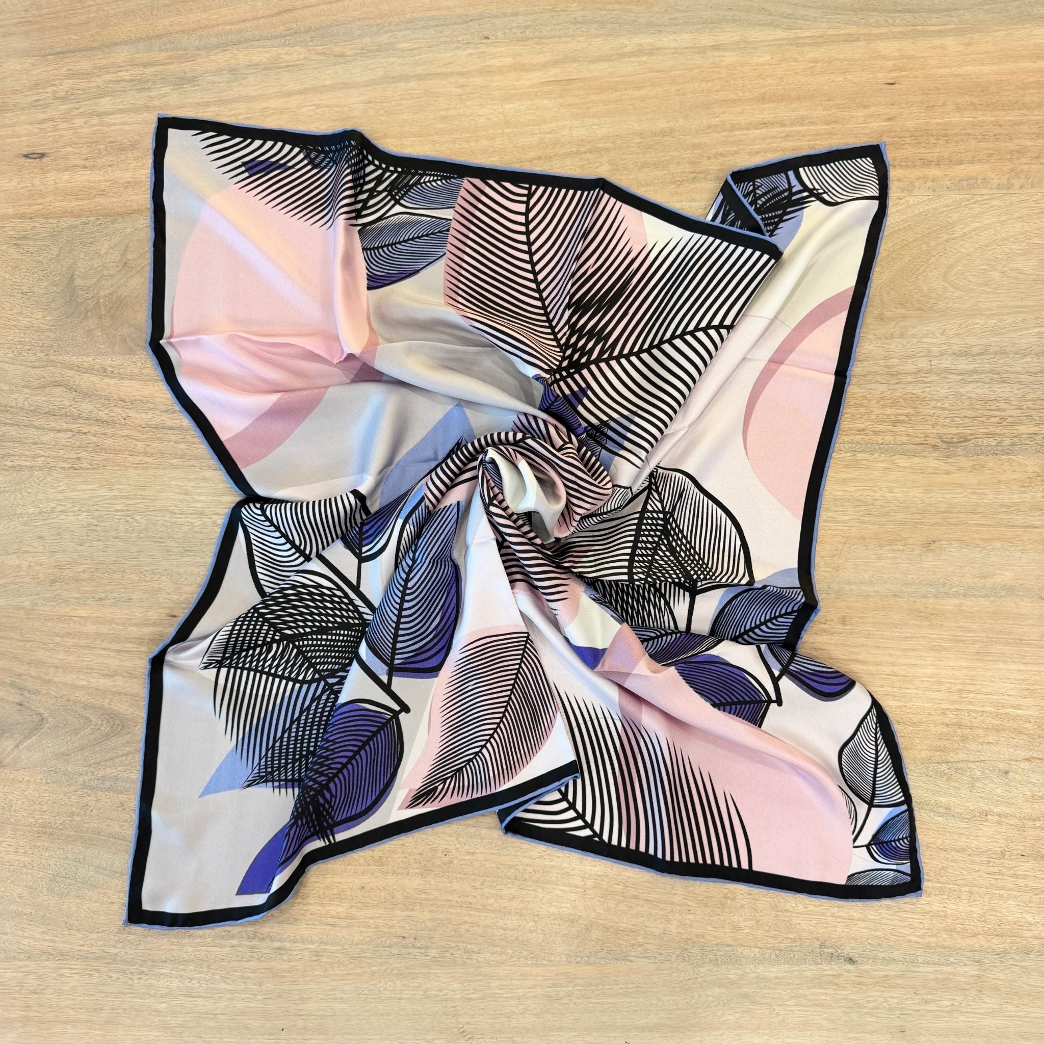 Pure Mulberry Silk Twill Scarf 90 cm – Line and Leaf