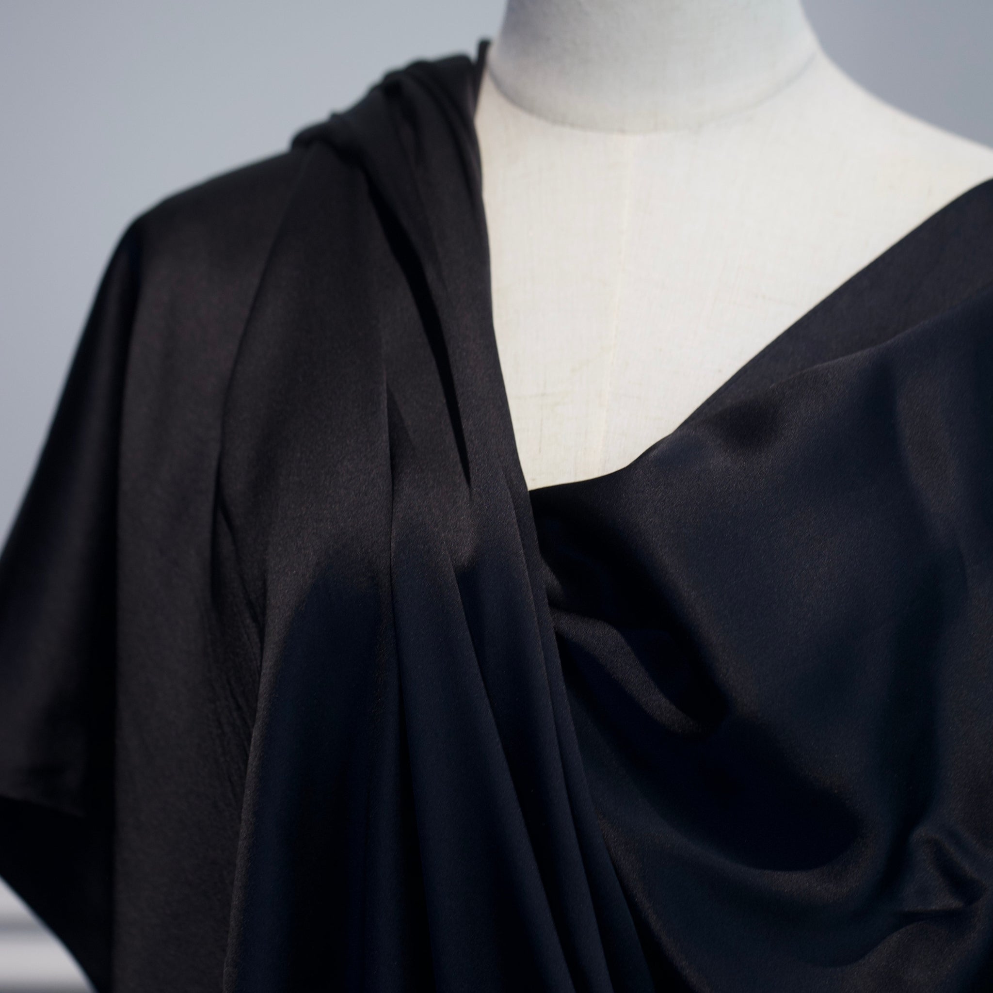 Pure Mulberry Silk Hijab & Shawl – Black Beauty