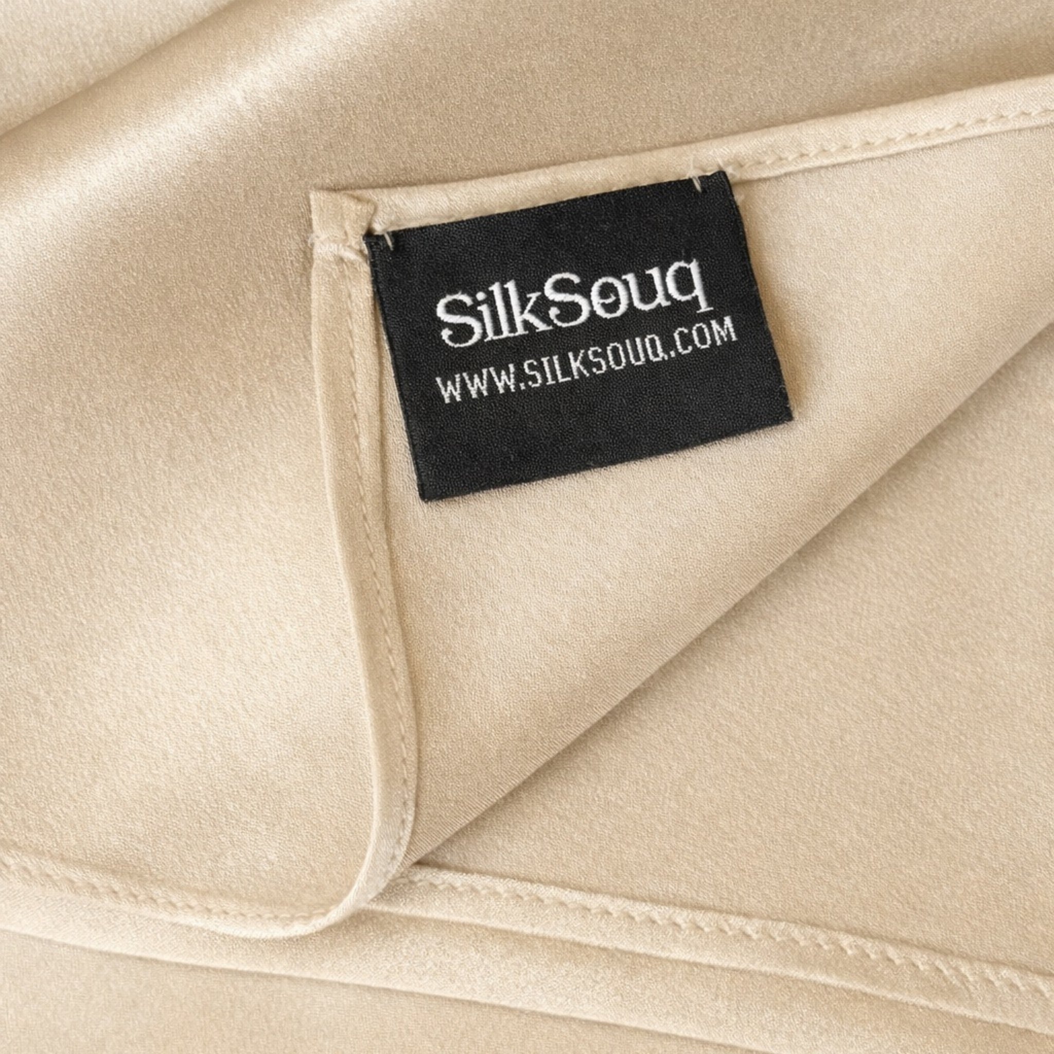 Pure Mulberry Silk Hijab & Shawl – Champagne