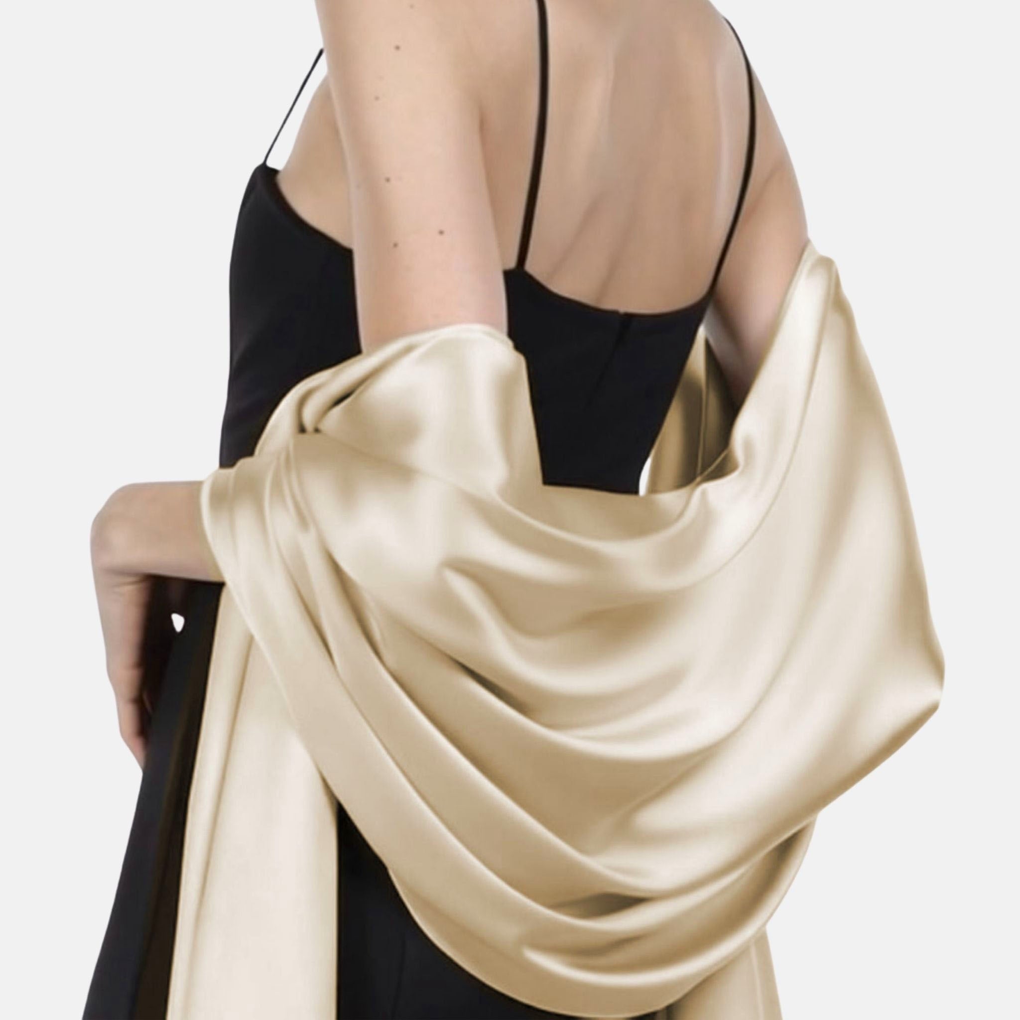 Pure Mulberry Silk Hijab & Shawl – Champagne