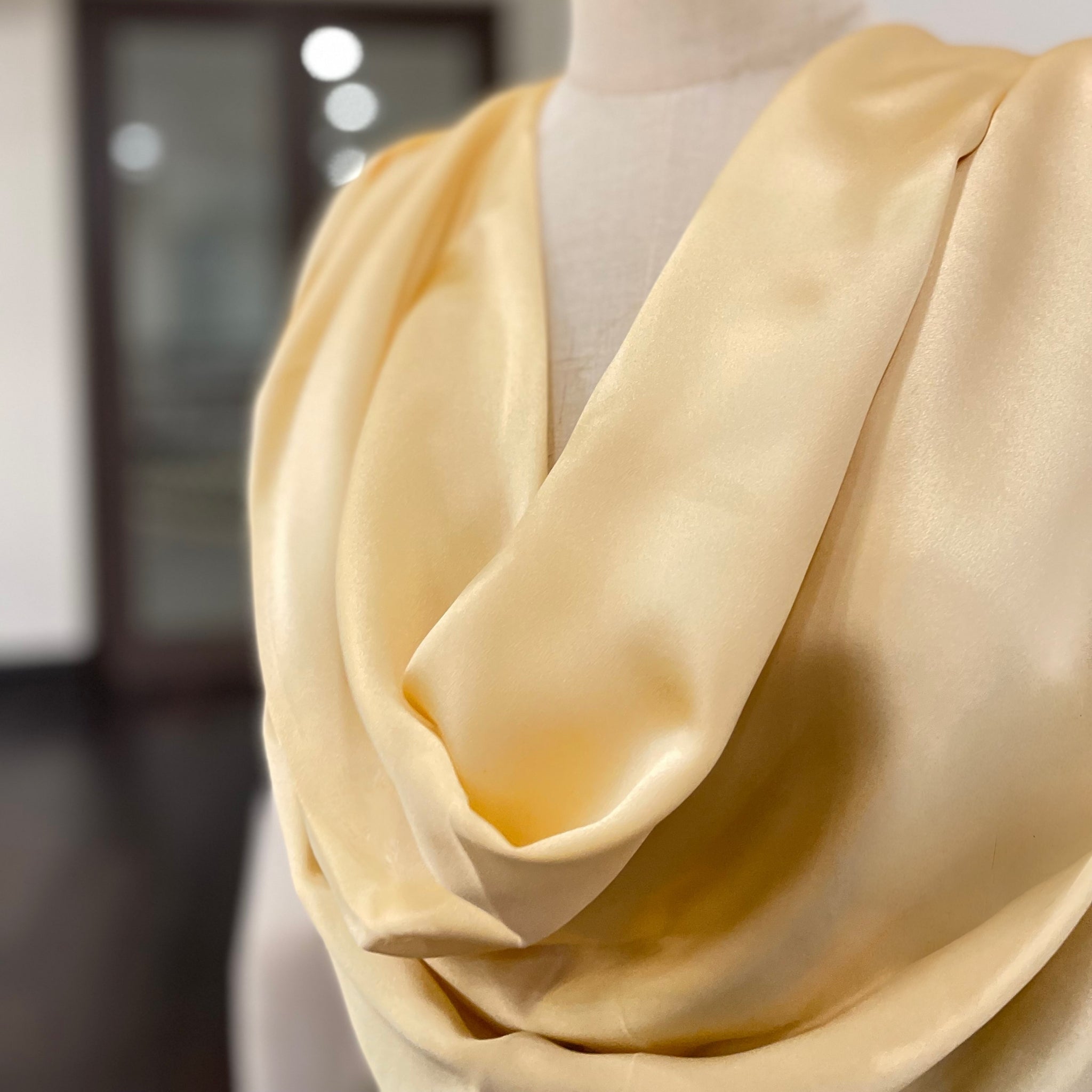 Pure Mulberry Silk Hijab & Shawl – Golden Bloom