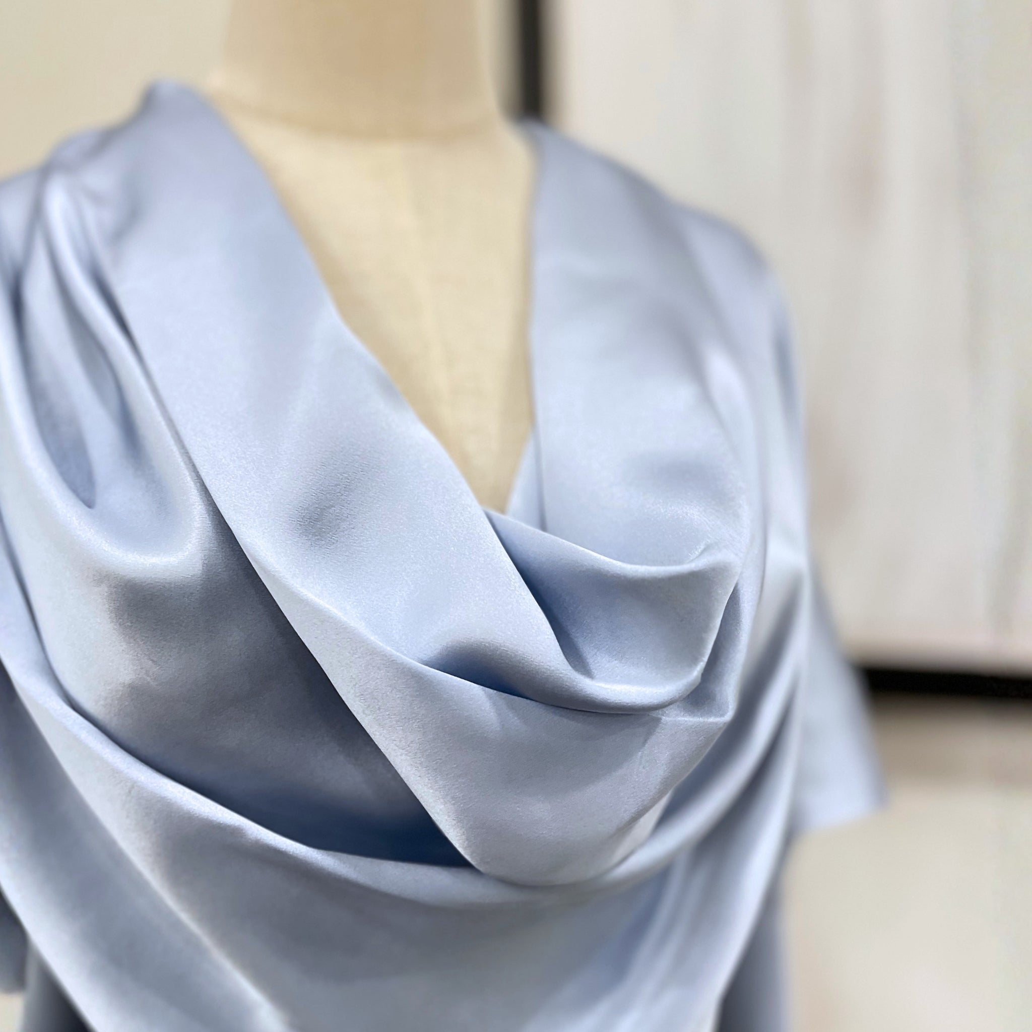 Pure Mulberry Silk Hijab & Shawl – Morning Blue