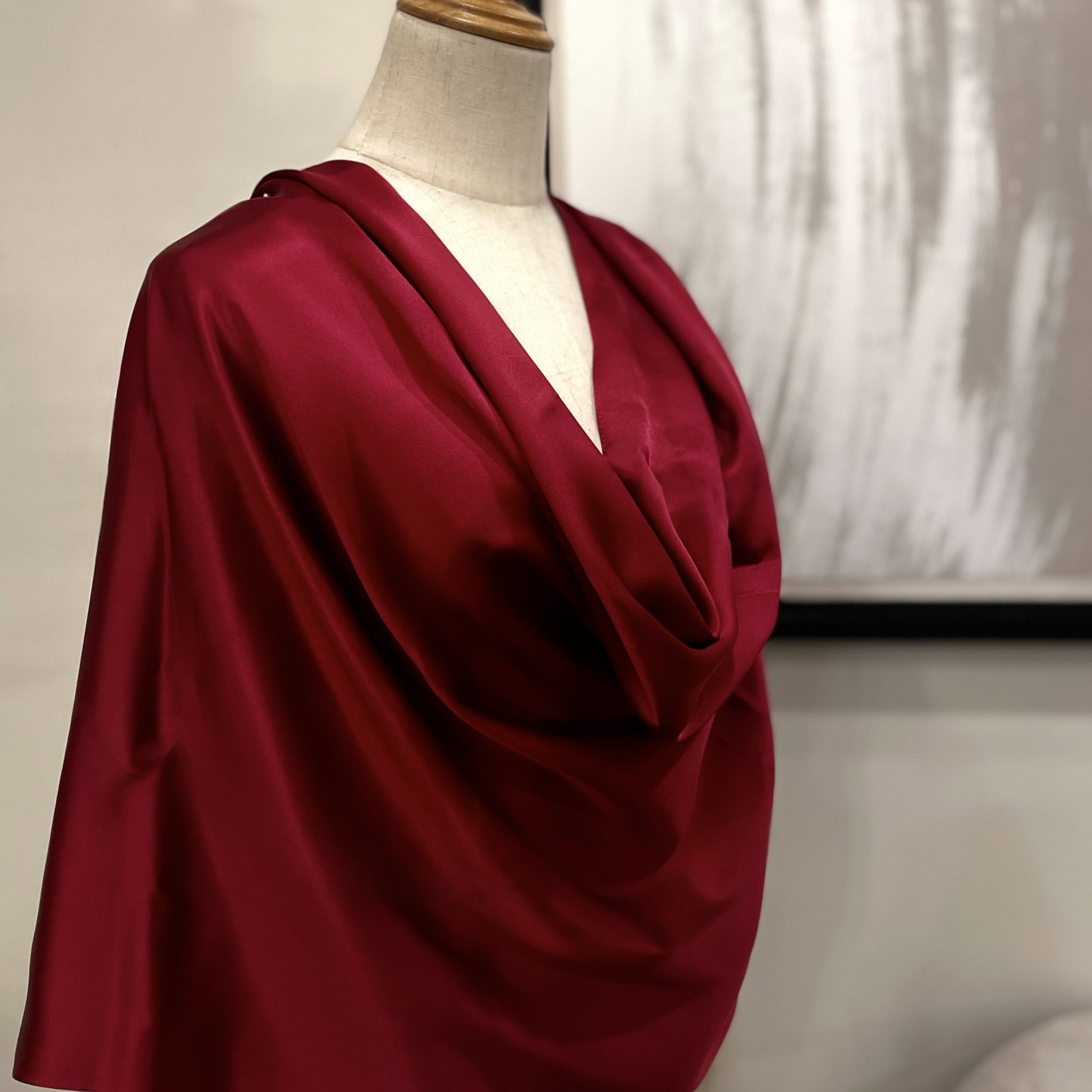 Pure Mulberry Silk Hijab & Shawl – Wine Red