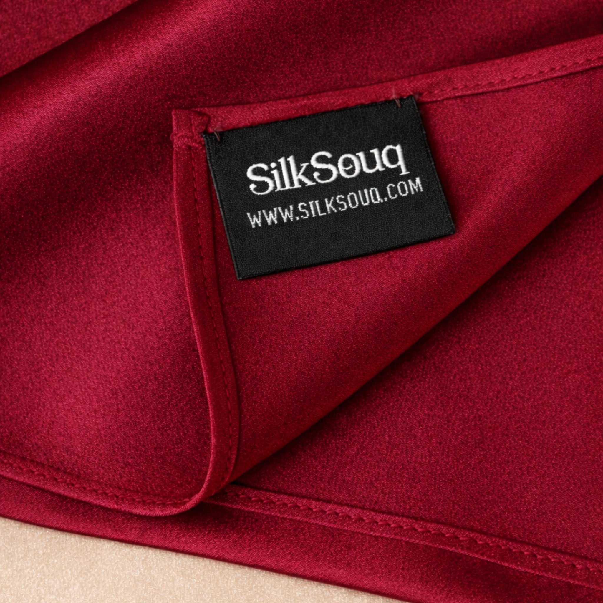 Pure Mulberry Silk Hijab & Shawl – Wine Red