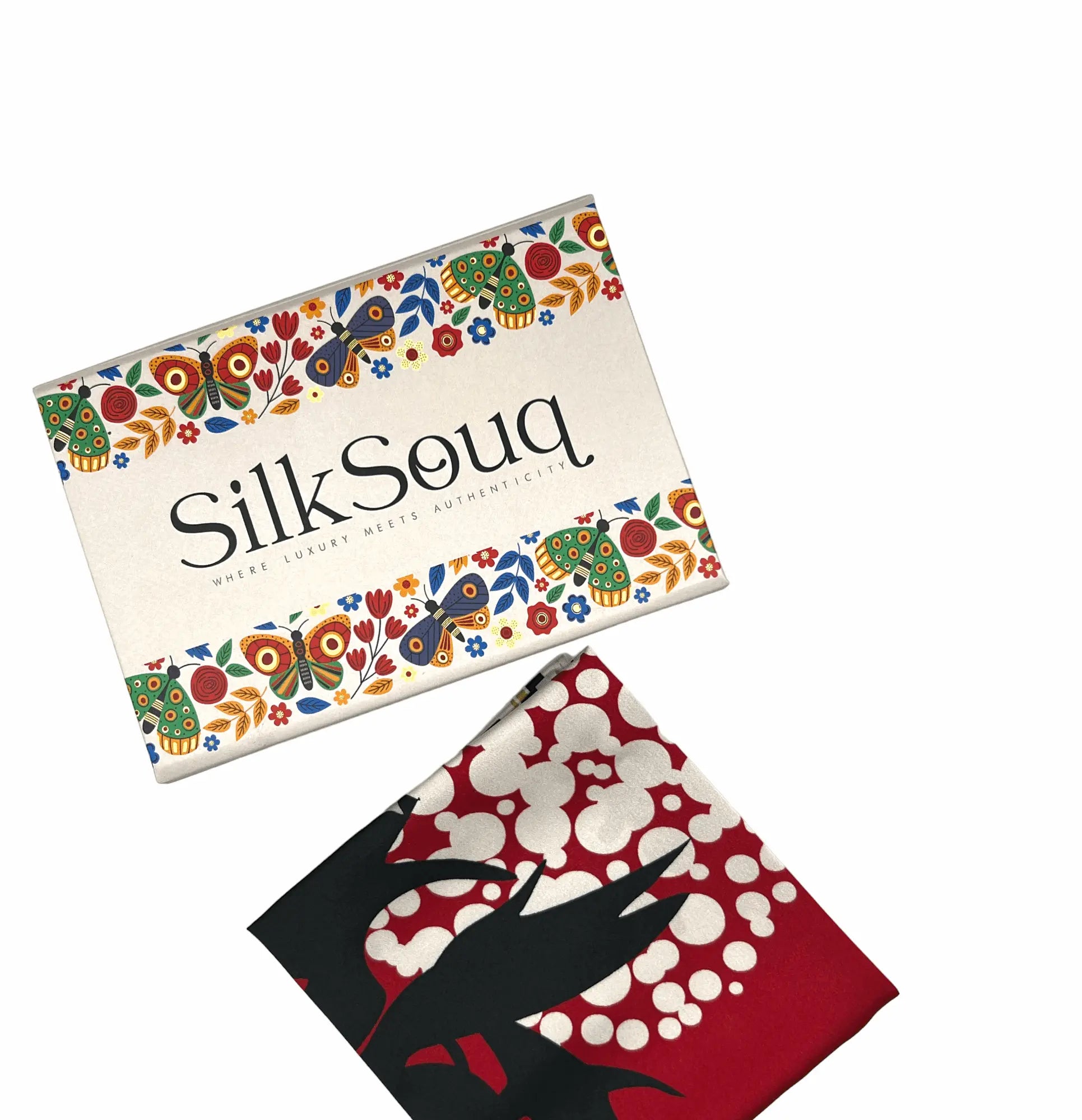 Abstract Print Pure Mulberry Silk Scarf for Modest Fashion 53*53CM