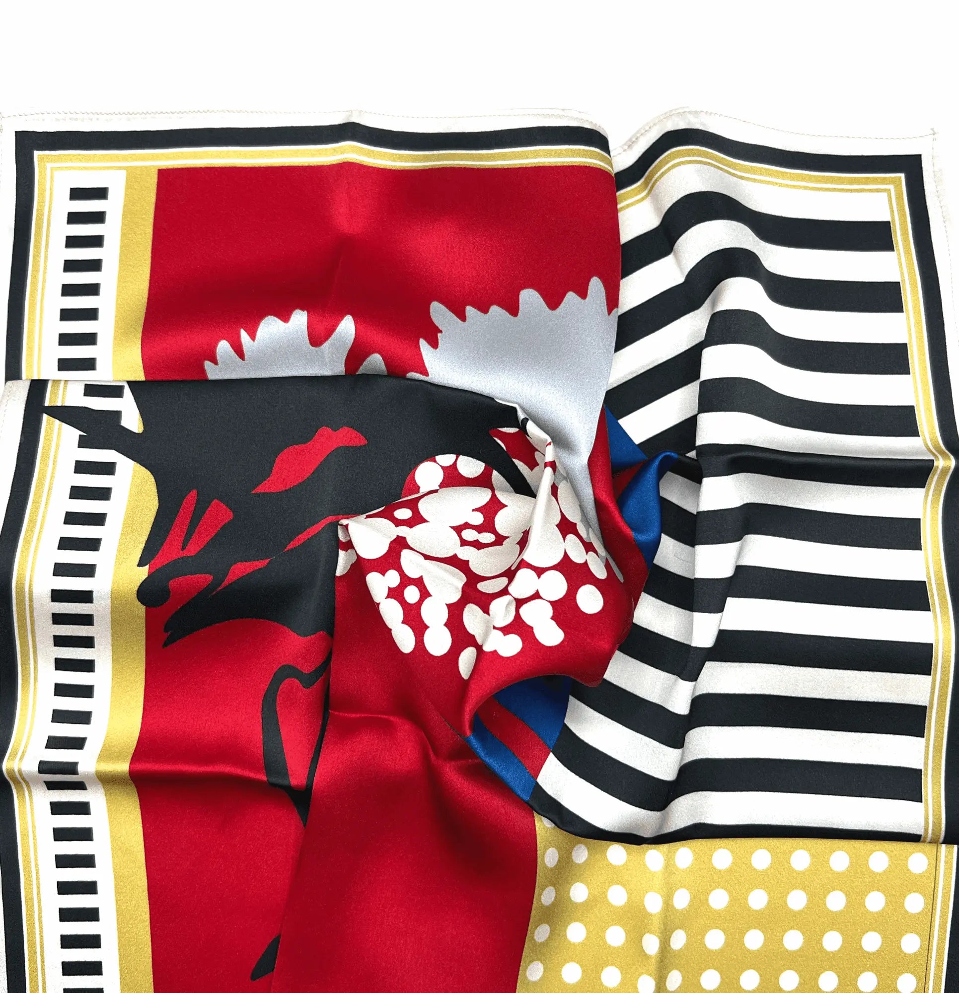 Abstract Print Pure Mulberry Silk Scarf for Modest Fashion 53*53CM