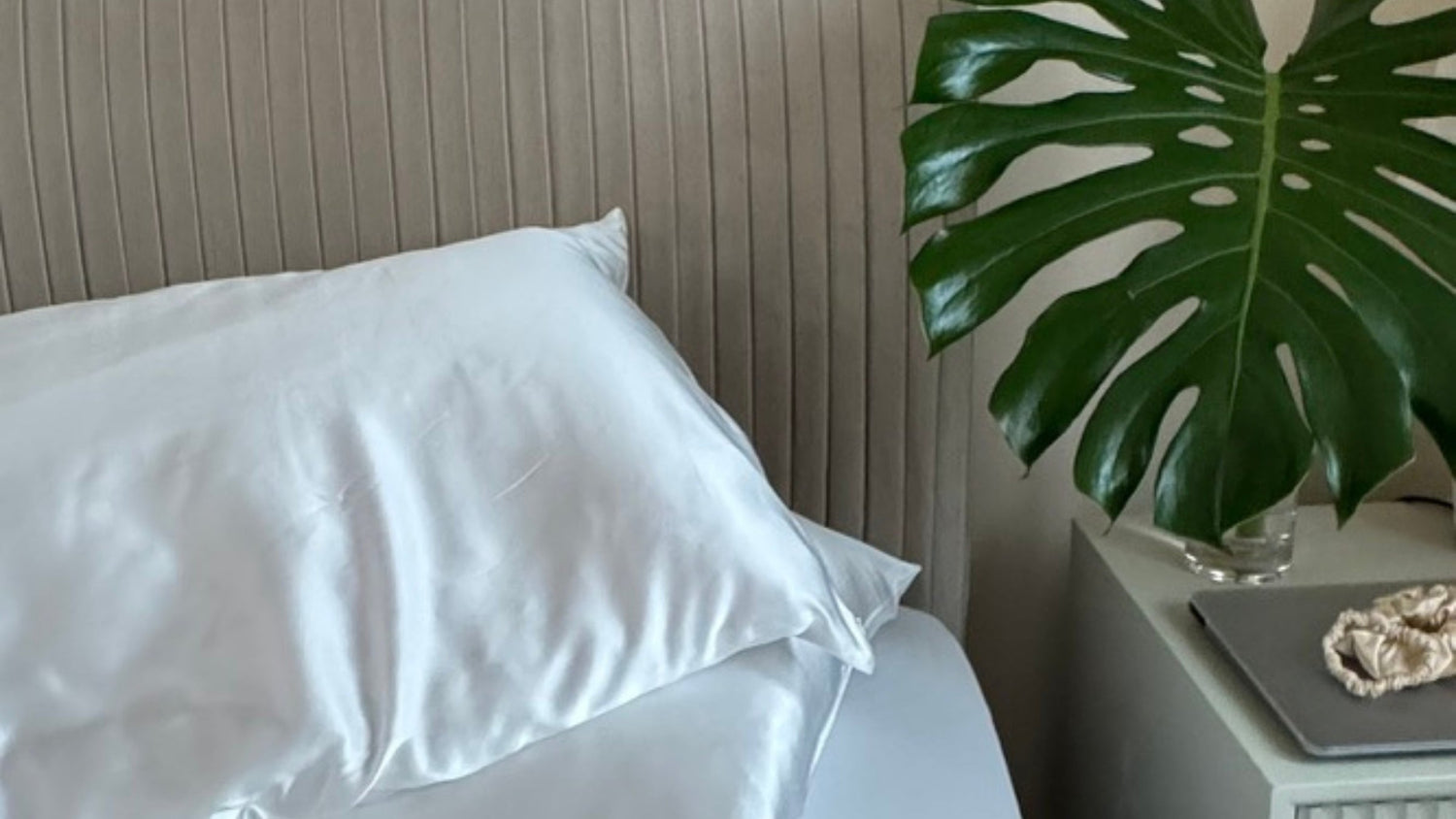 White mulberry silk pillow by Silk Souq