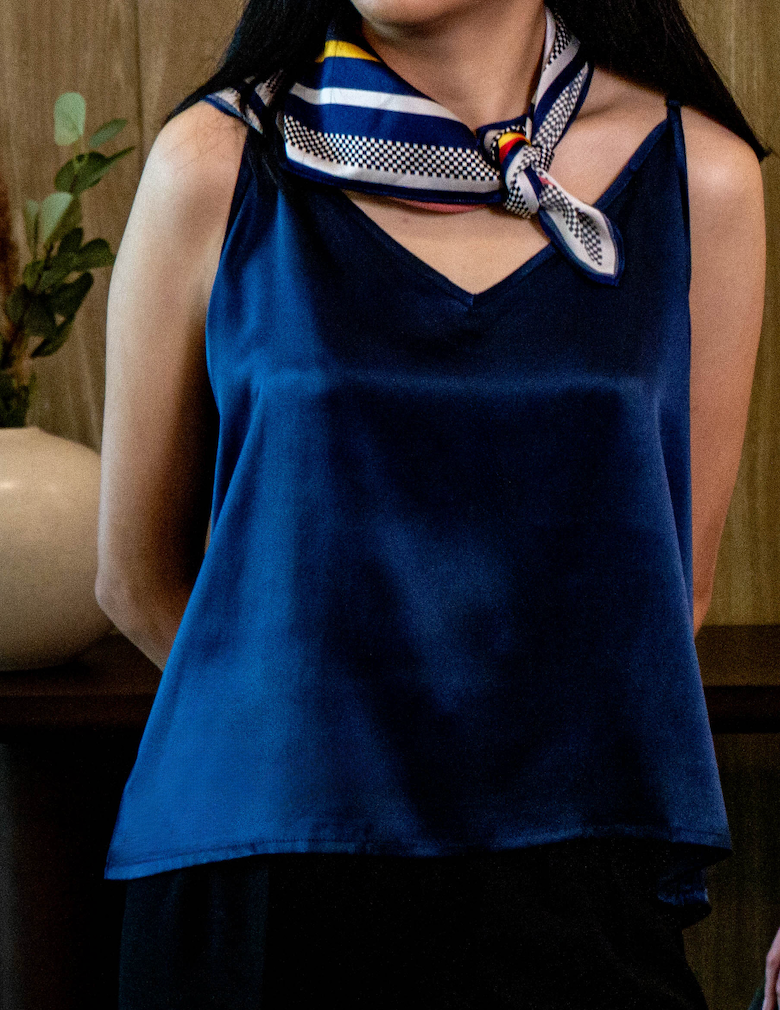 Silk Camisole • V-neck • Midnight Blue