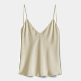 Mulberry Silk V-Neck Camisole Top in Golden Champagne