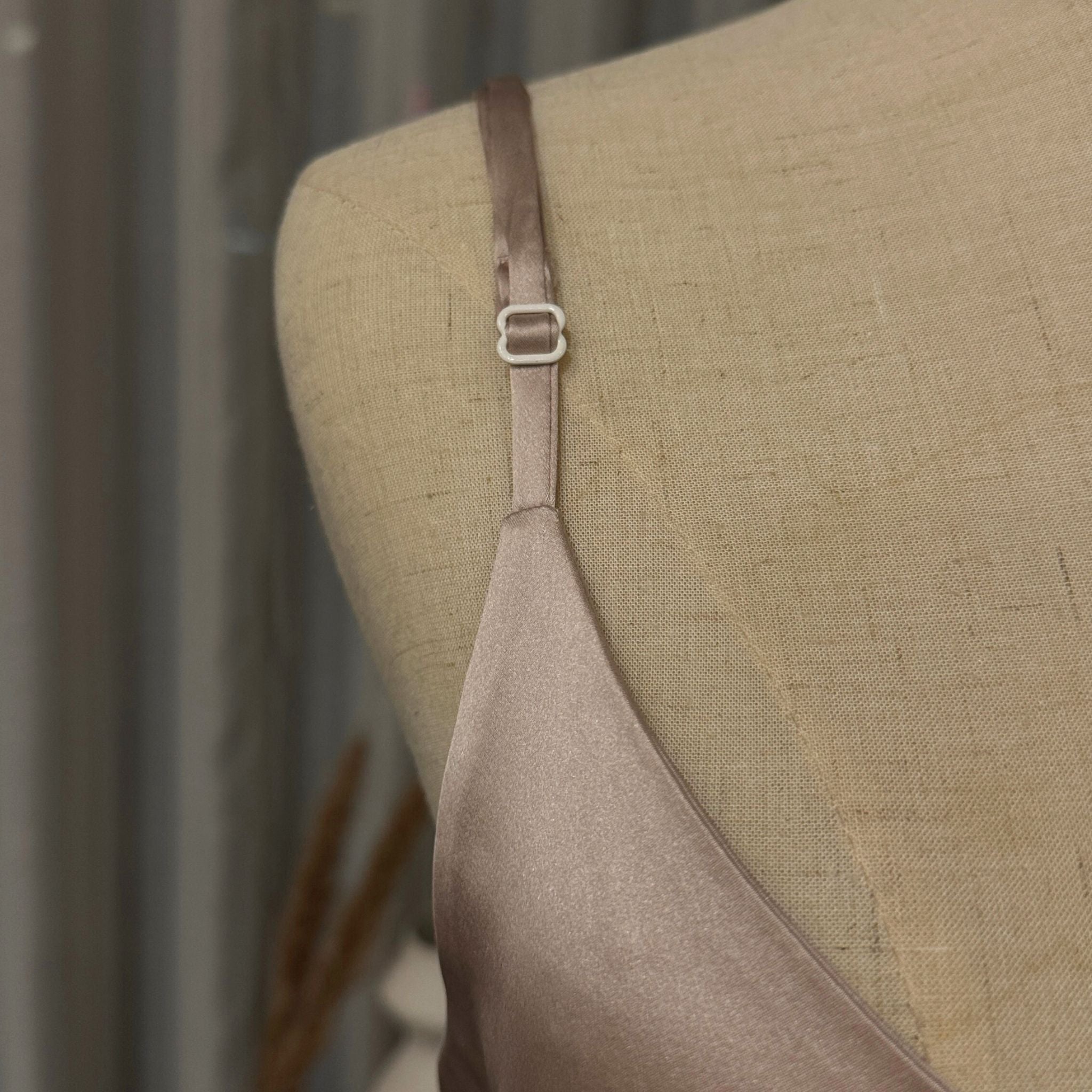 Mulberry Silk Round Neck Camisole Top in Rosy Champagne - SilkSouq