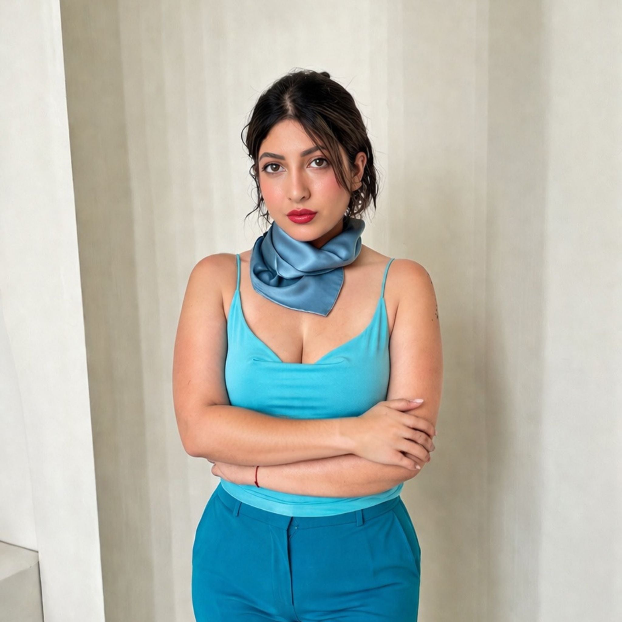 Pure Mulberry Silk Charmeuse Scarf 53 cm