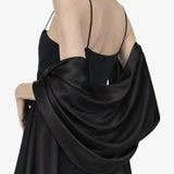 Pure Mulberry Silk Hijab & Shawl – Black Beauty