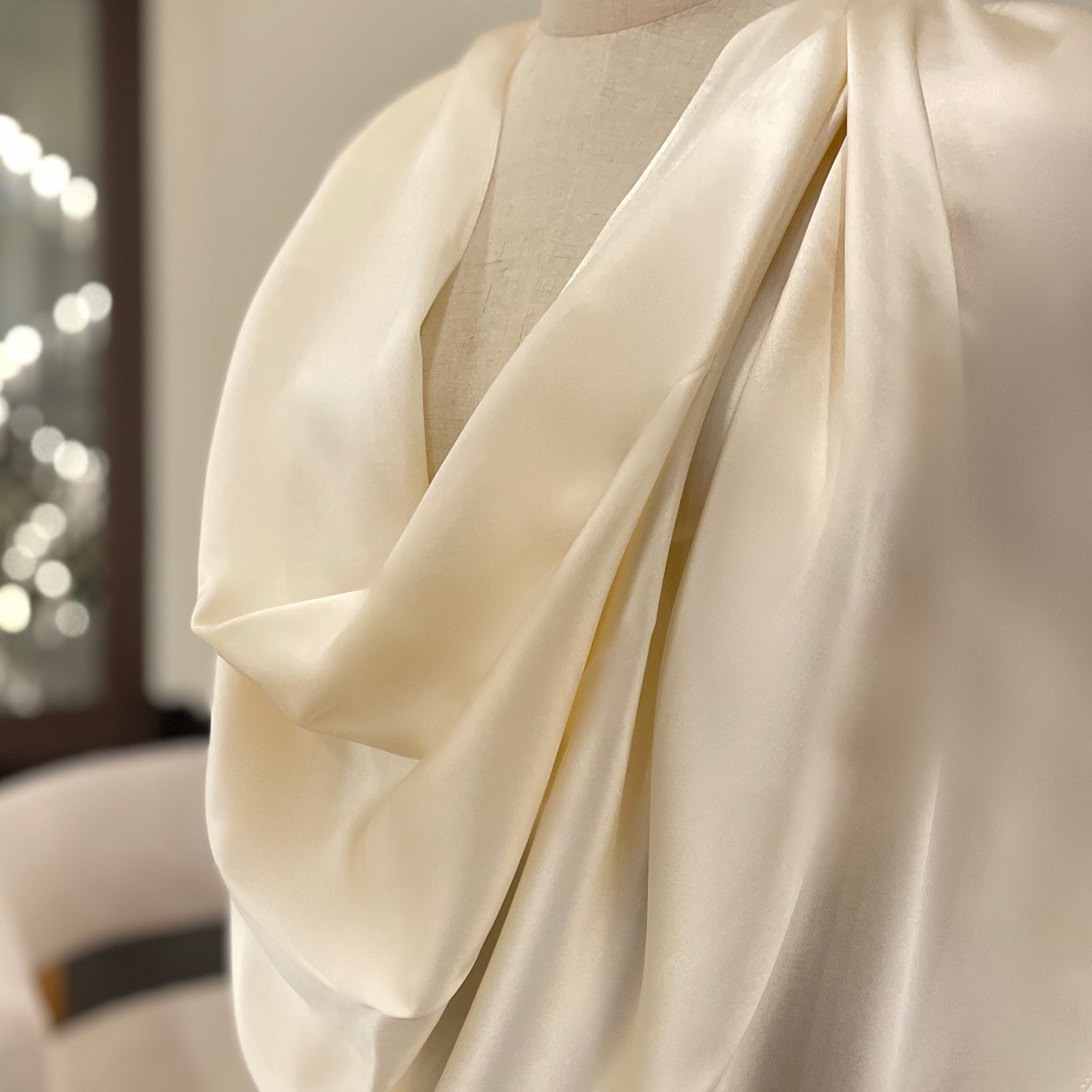 Pure Mulberry Silk Hijab & Shawl – Champagne