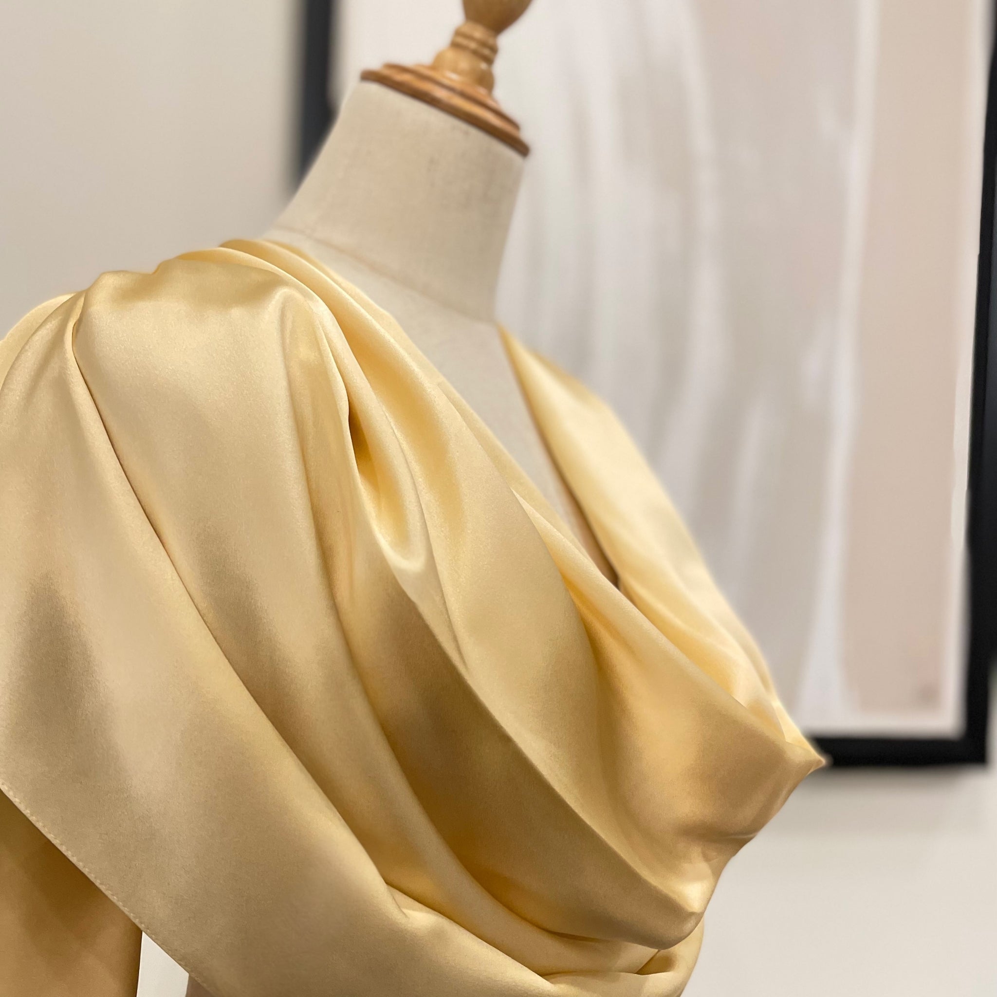 Pure Mulberry Silk Hijab & Shawl – Golden Bloom