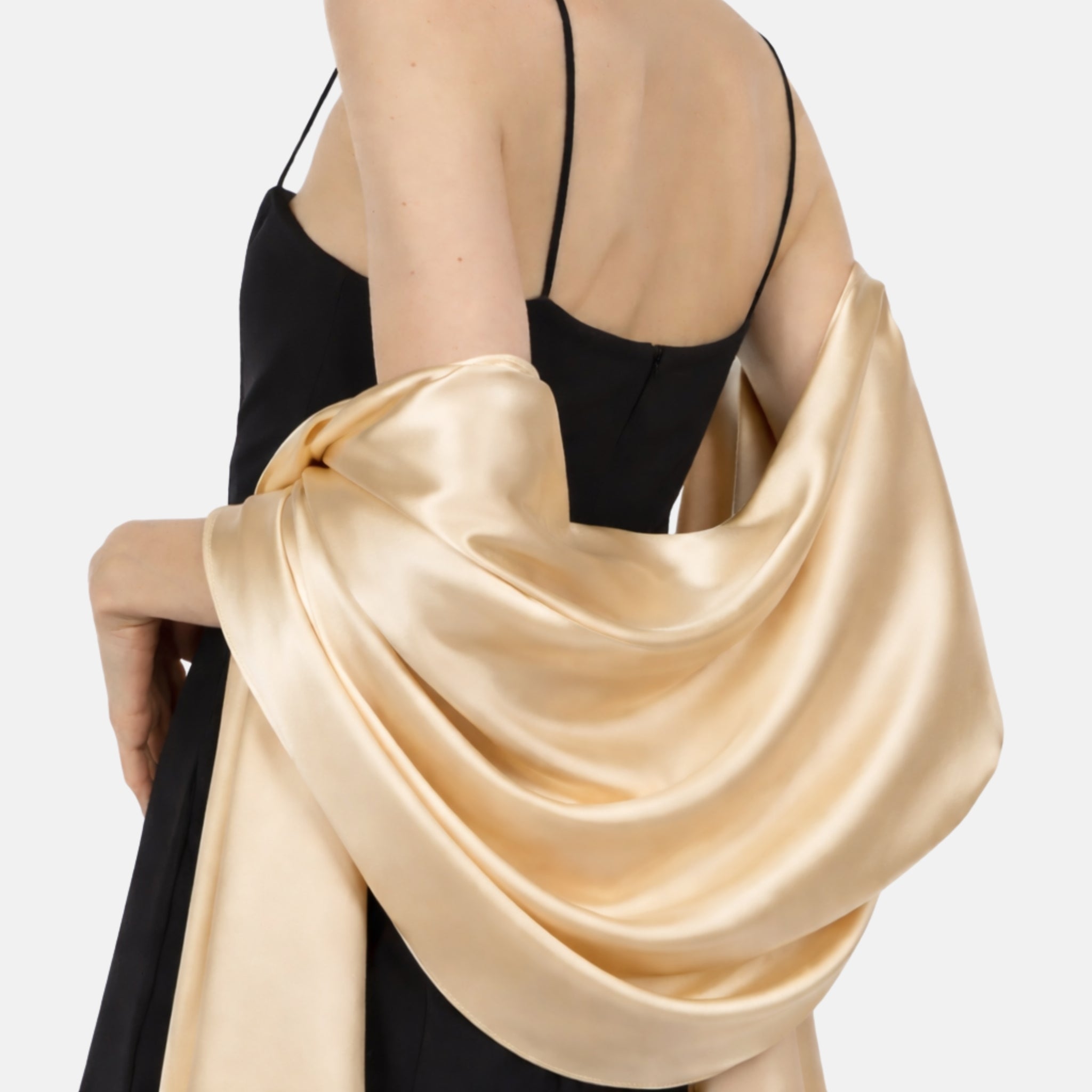 Pure Mulberry Silk Hijab & Shawl – Golden Bloom