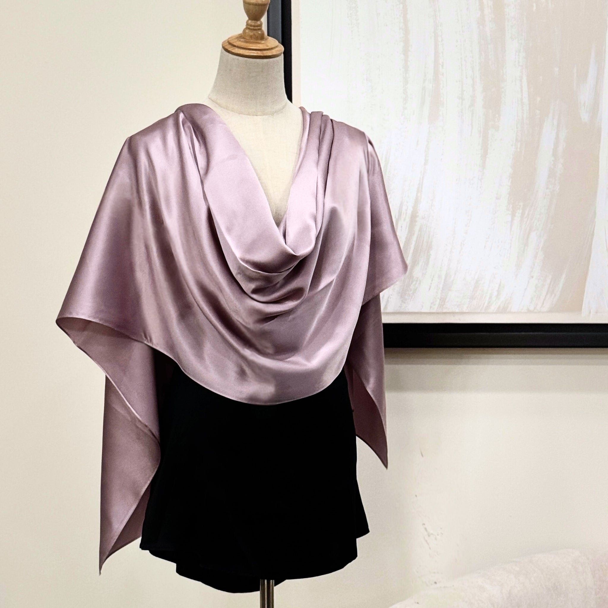 Pure Mulberry Silk Hijab & Shawl – Orchid Taupe