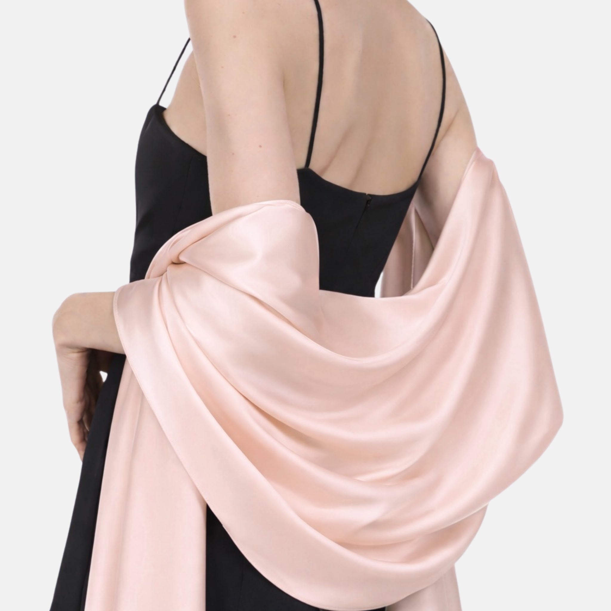 Pure Mulberry Silk Hijab & Shawl – Soft Blush