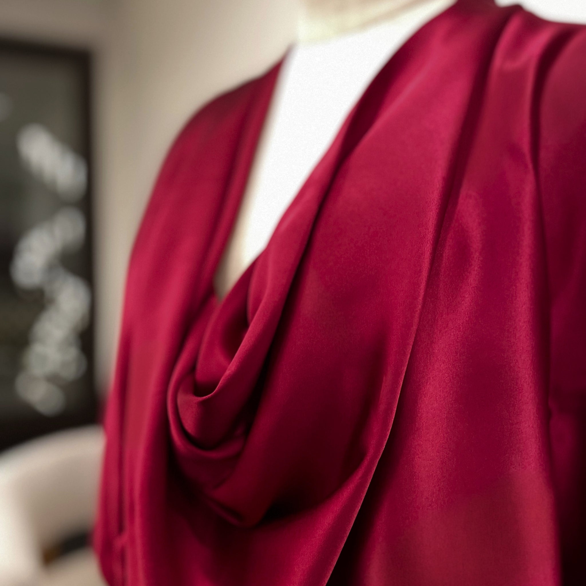 Pure Mulberry Silk Hijab & Shawl – Wine Red