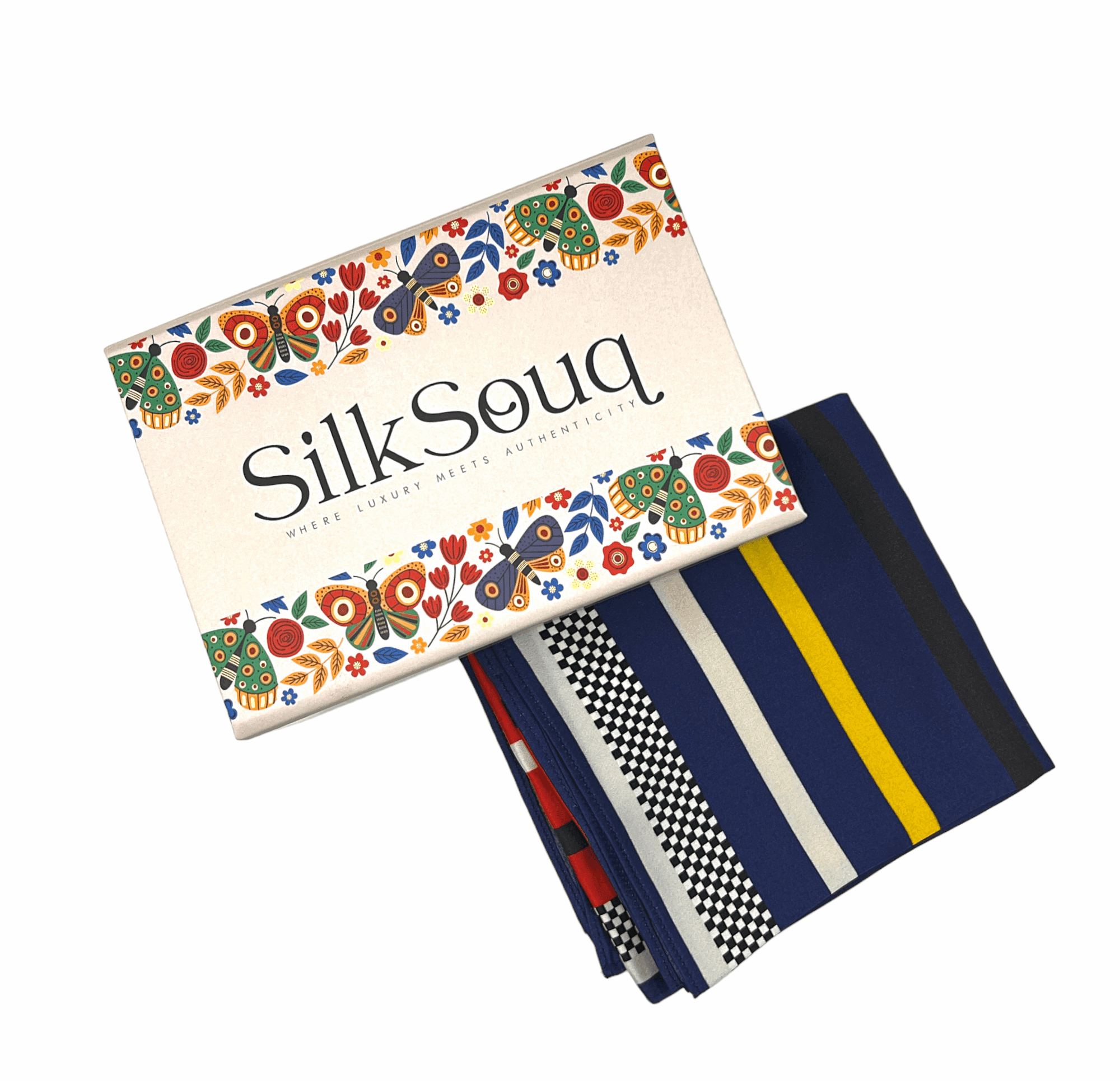 Geometric Print Pure Mulberry Silk Scarf for Modest Fashion 53*53CM