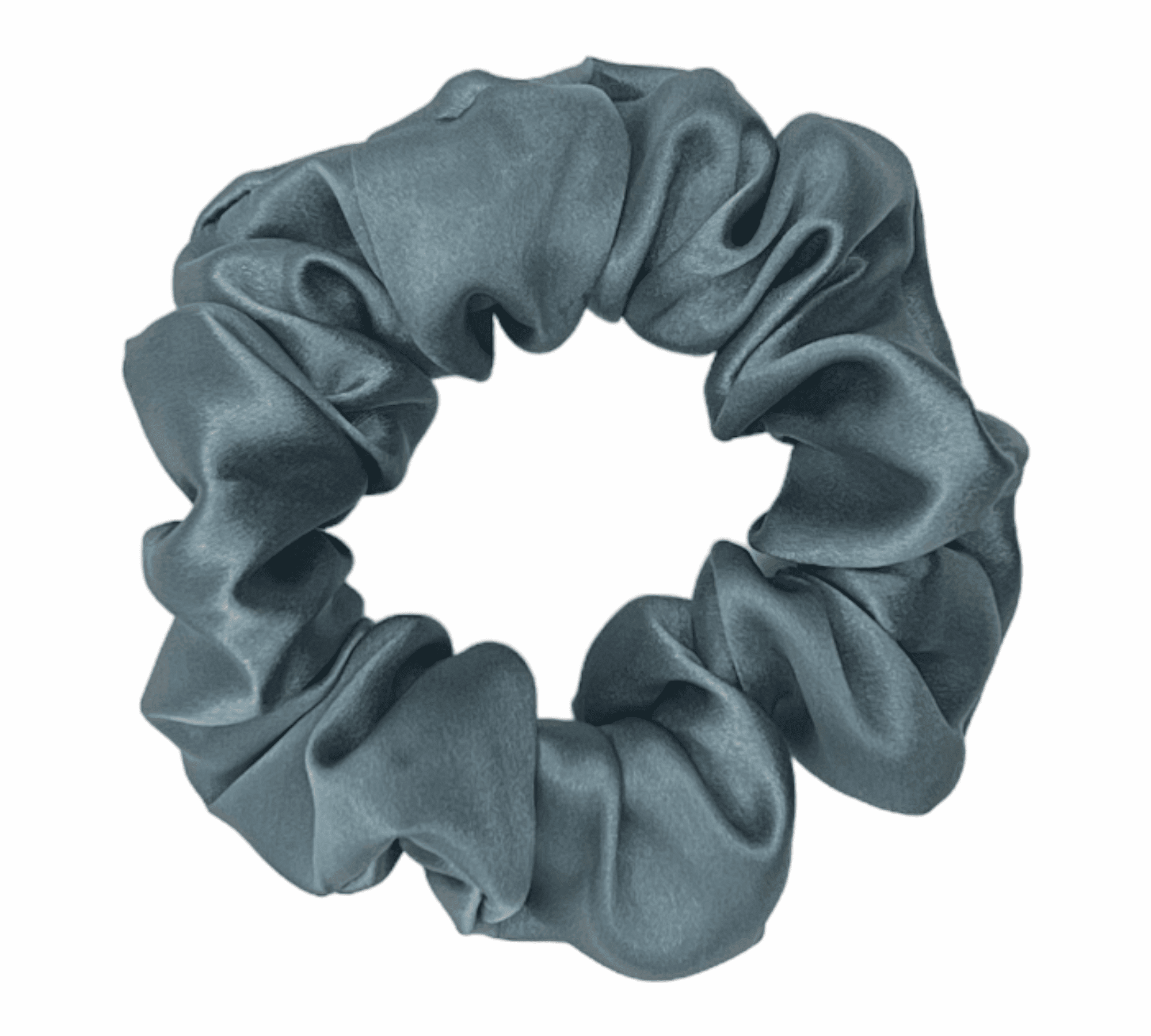 Gentle Silk Hair Scrunchie Gray Blue