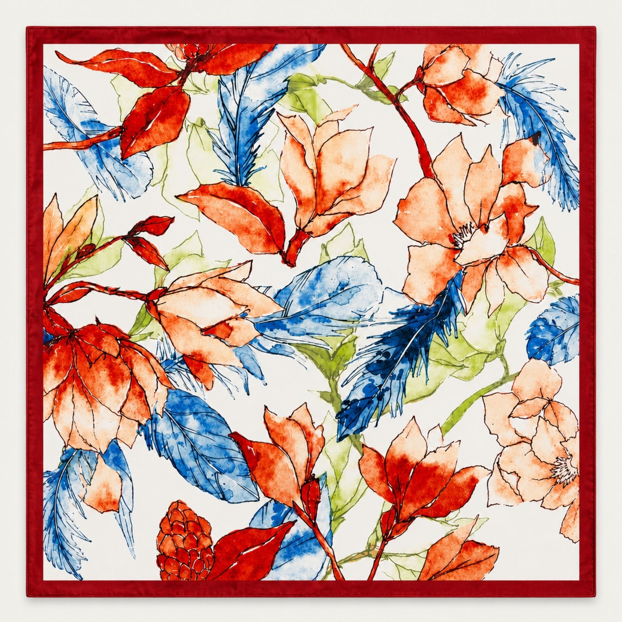 Pure Mulberry Silk Twill Scarf 55 cm – Petal and Plume