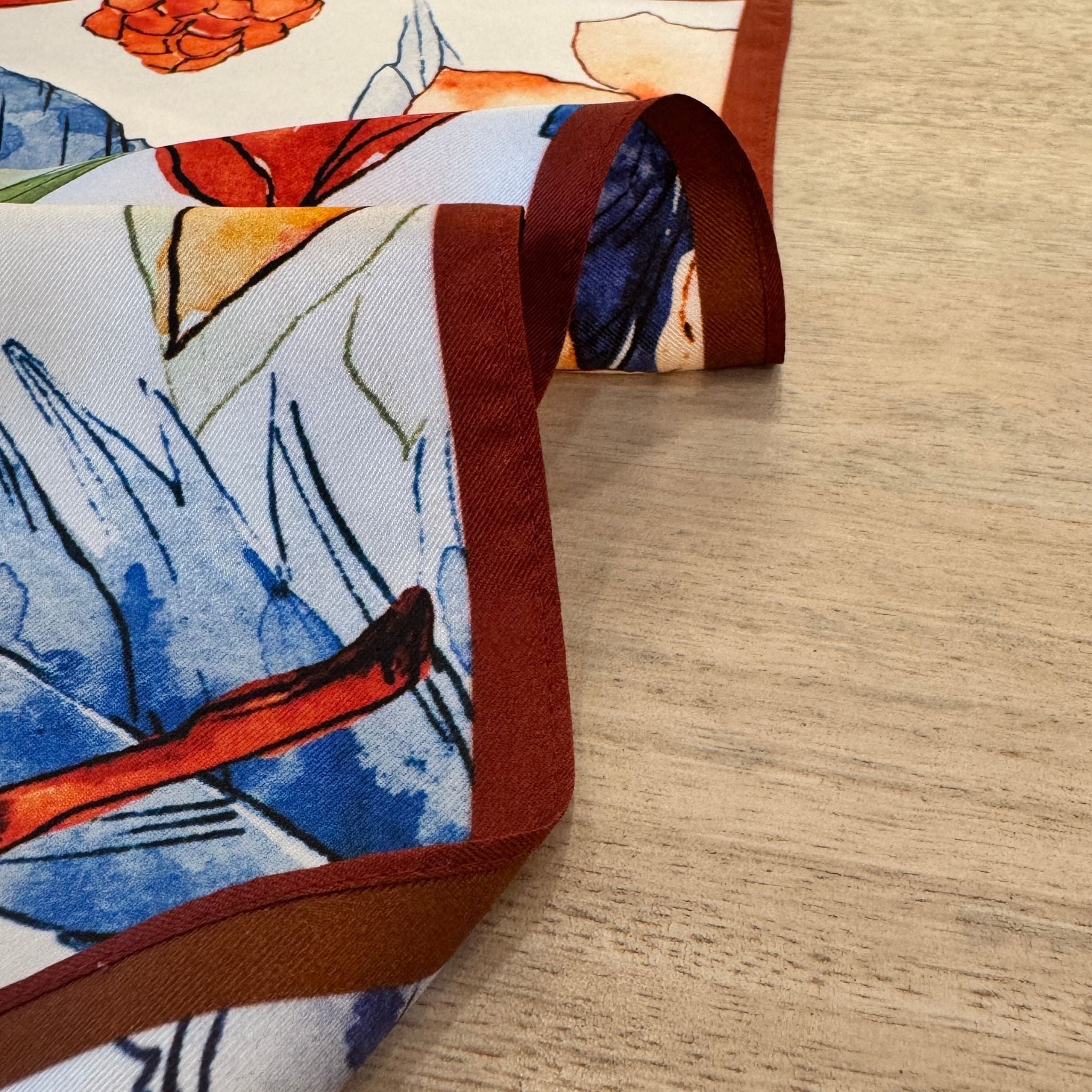 Pure Mulberry Silk Twill Scarf 55 cm – Petal and Plume