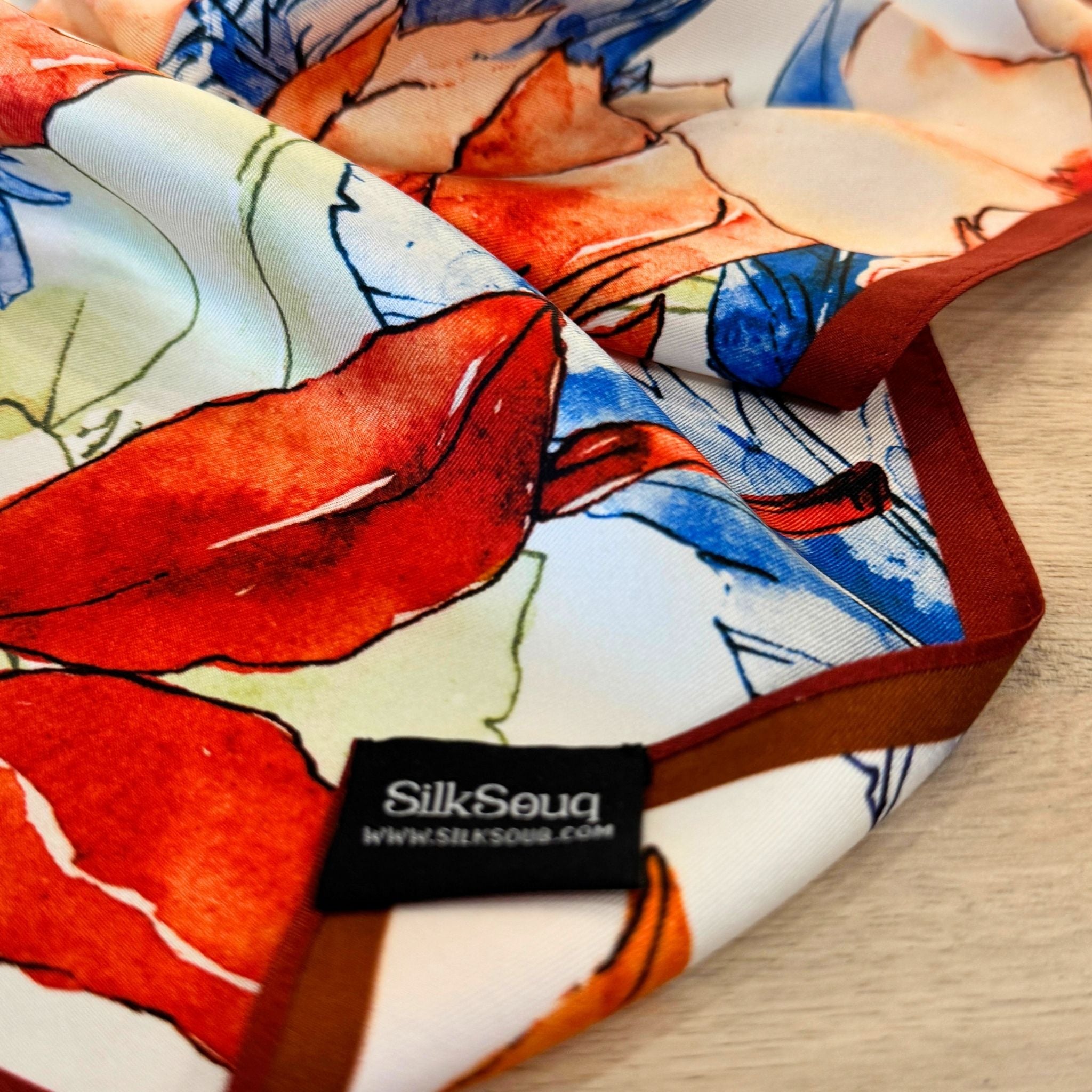 Pure Mulberry Silk Twill Scarf 55 cm – Petal and Plume