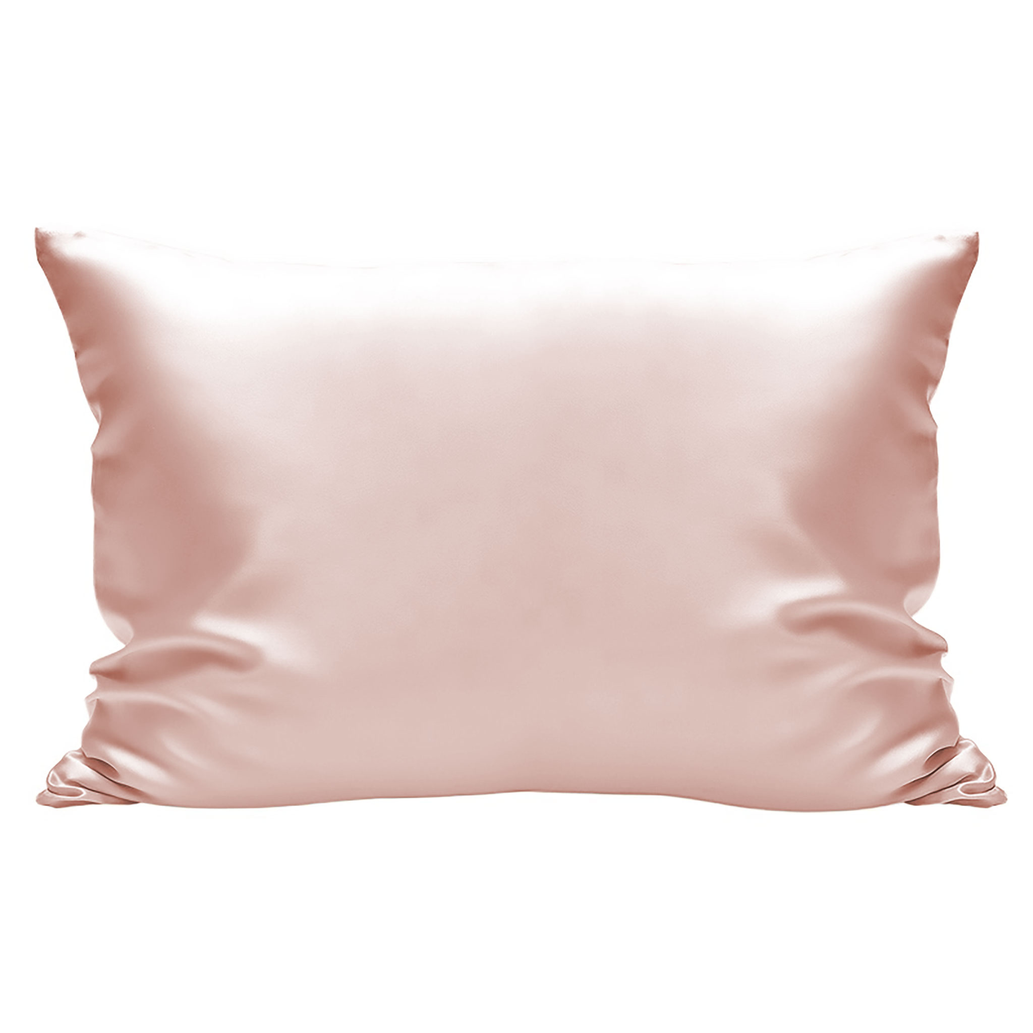 Front view of Soft Blush  pure mulberry silk pillowcase — Silk Souq luxury silk pillow cover.